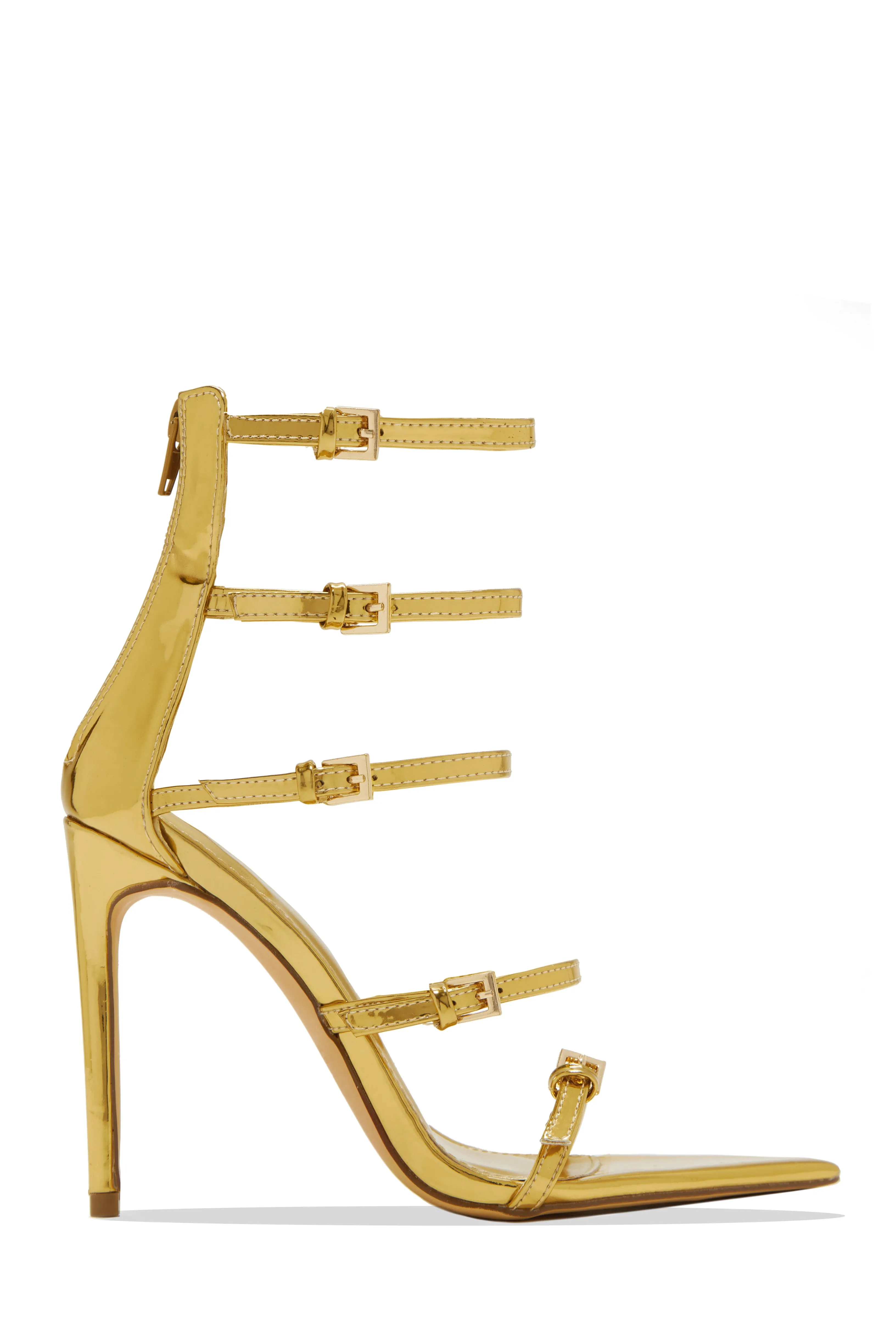 Milani Single Sole Multi Strap High Heels - Gold sold by Miss Lola product image thumbnail 3