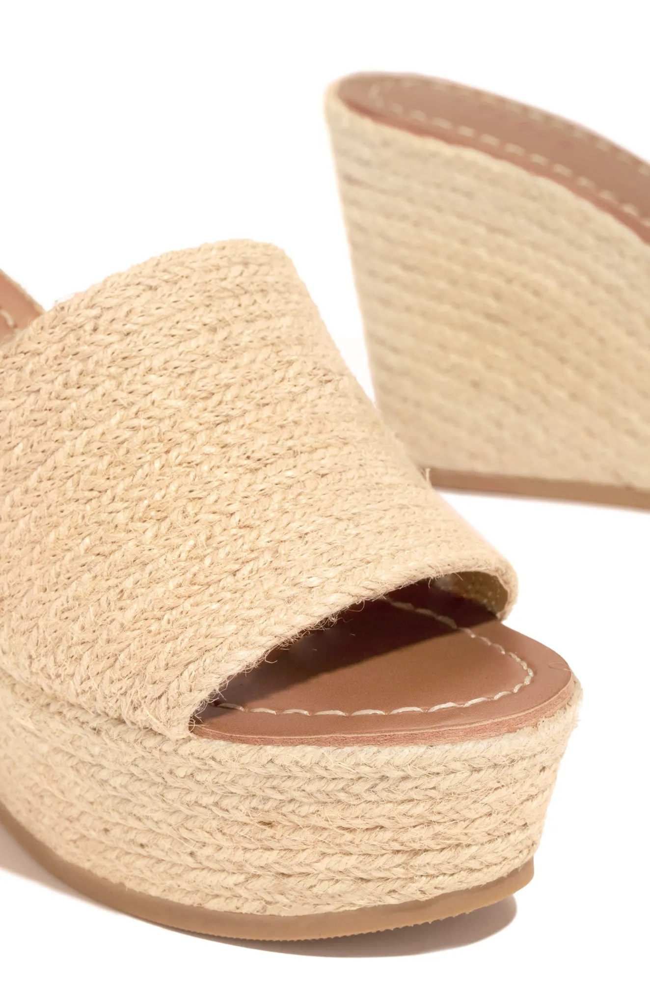 Ticket To Paradise Platform Wedge Mules - Nude sold by Miss Lola product image thumbnail 3