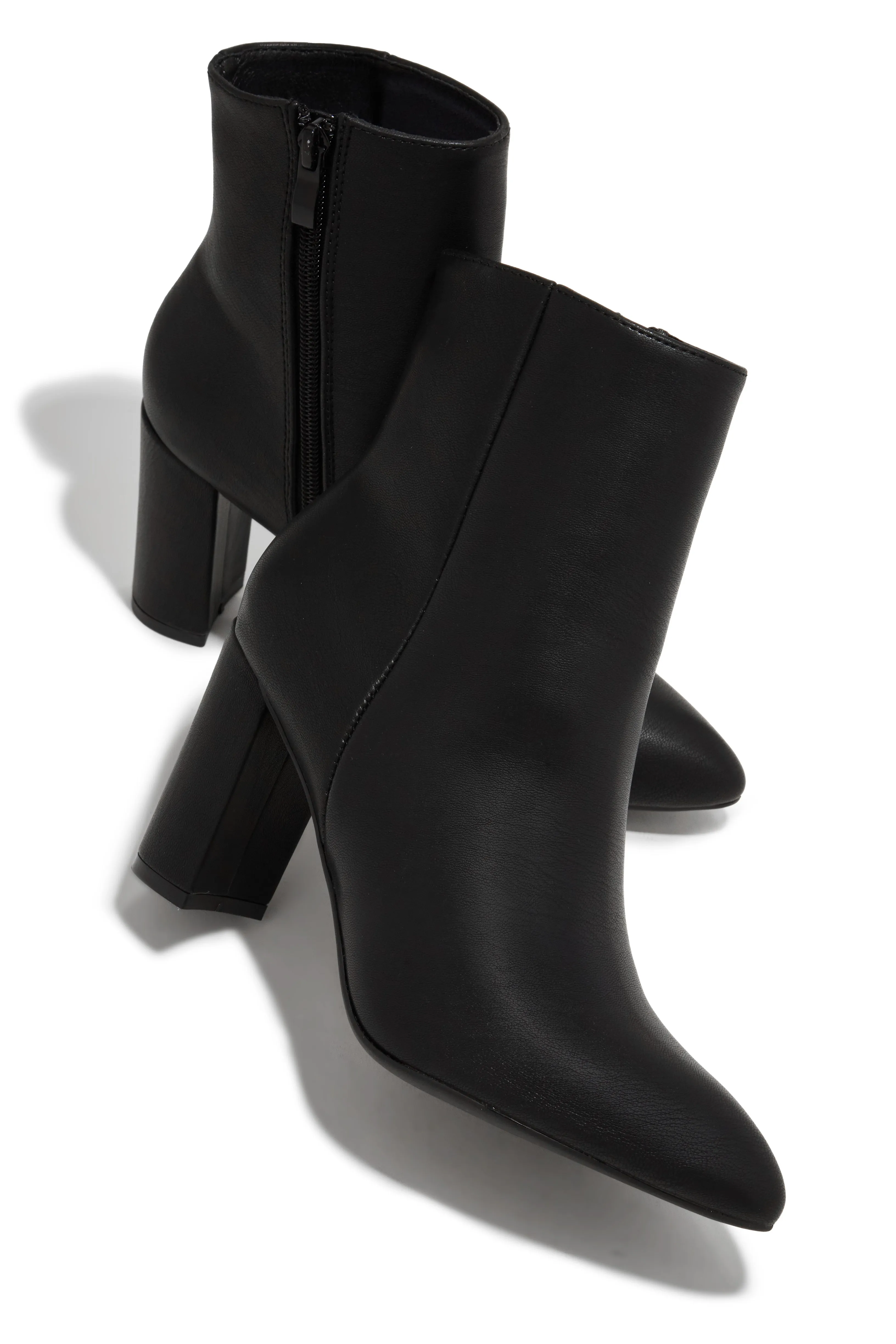 Social Season Block Heel Ankle Boots - Black sold by Miss Lola
