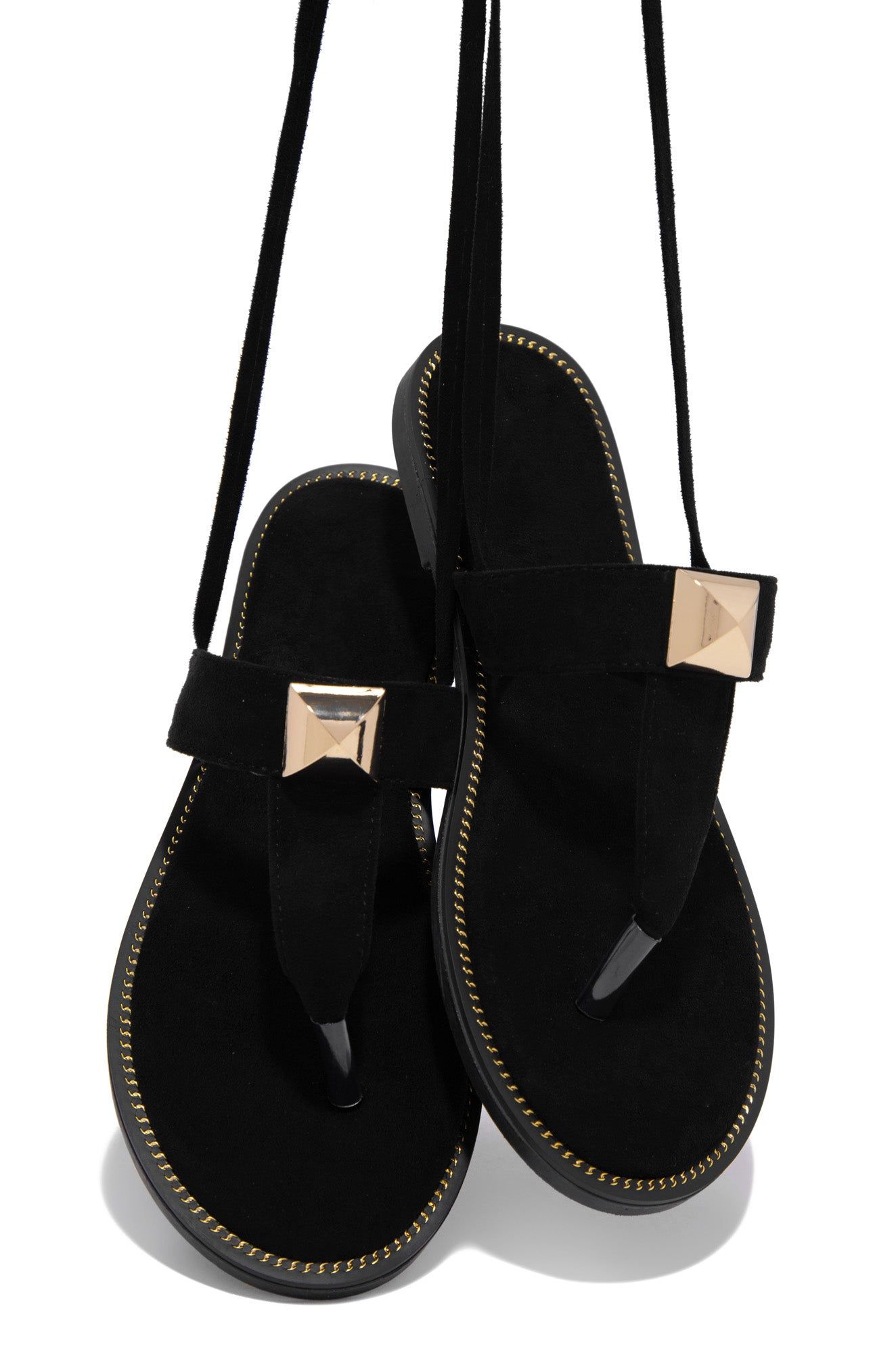 Endless Paradise Lace Up Sandals - Black sold by Miss Lola