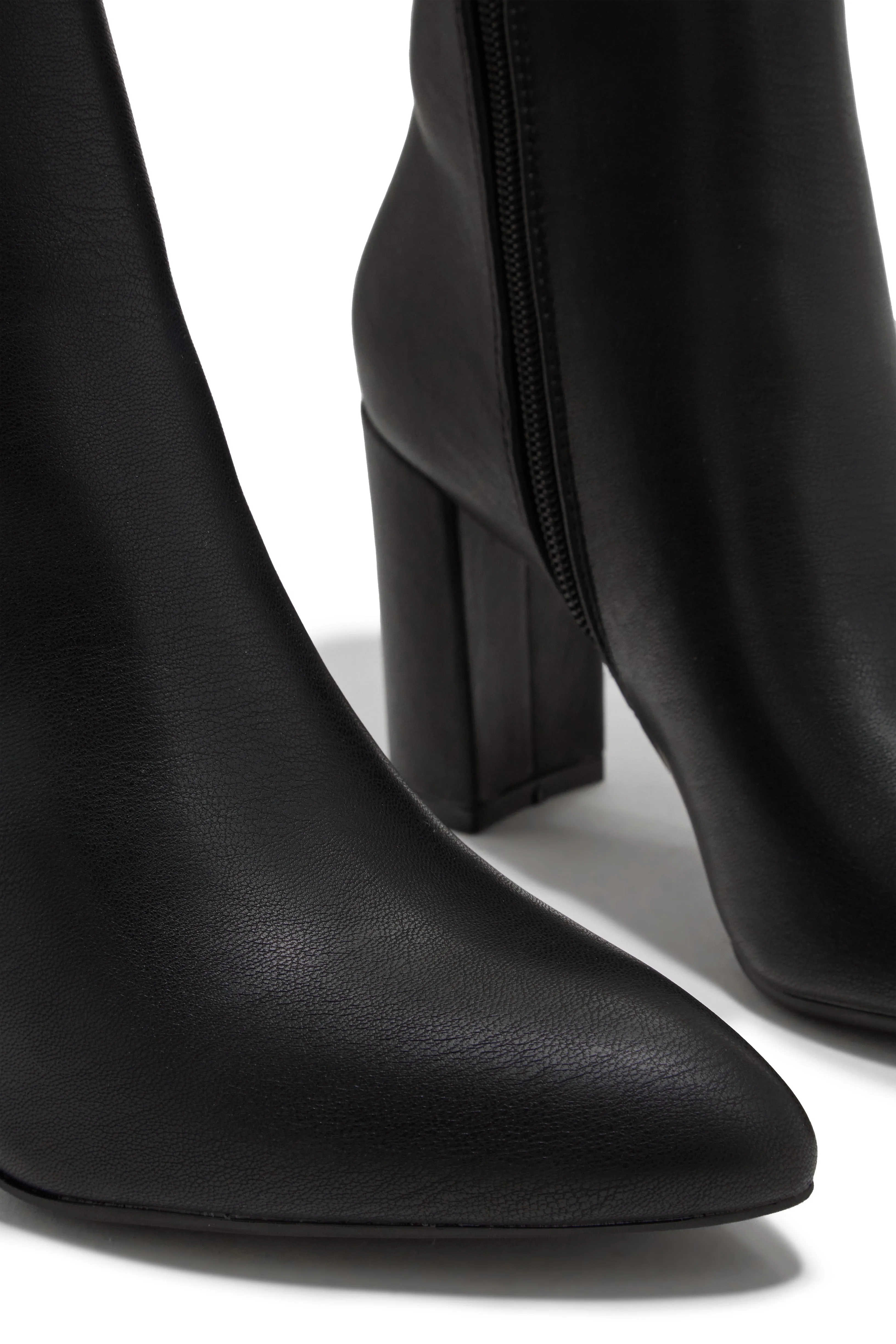 Social Season Block Heel Ankle Boots - Black sold by Miss Lola product image thumbnail 4