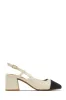 Irene Slingback Block Mid Heels - Ivory sold by Miss Lola