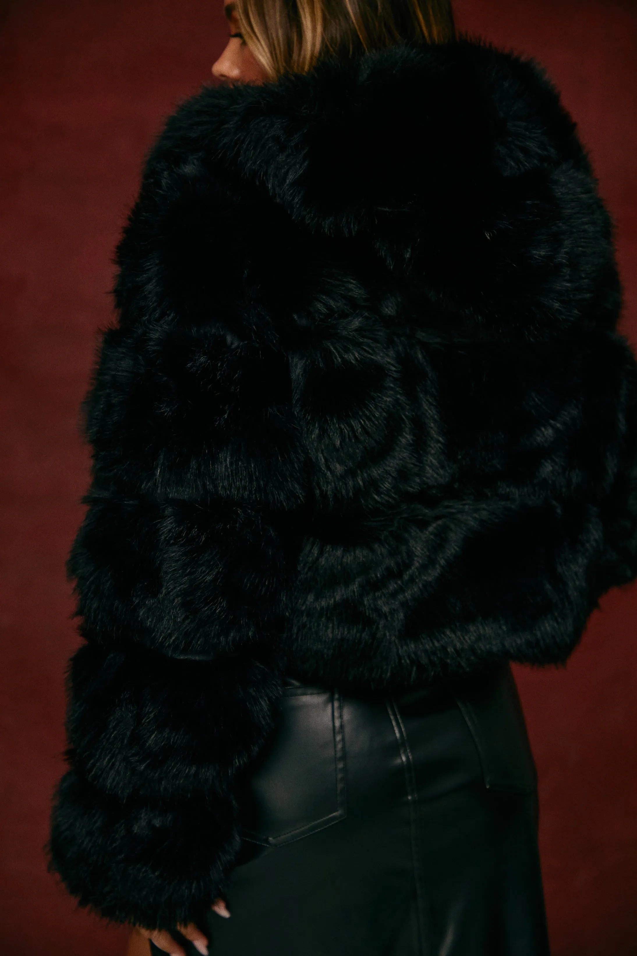 The Bronx Faux Fur Coat - Black sold by Miss Lola product image thumbnail 4