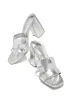 Bianka Block Mid Heels - Silver sold by Miss Lola