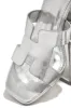 Bianka Block Mid Heels - Silver sold by Miss Lola