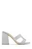 Bianka Block Mid Heels - Silver sold by Miss Lola