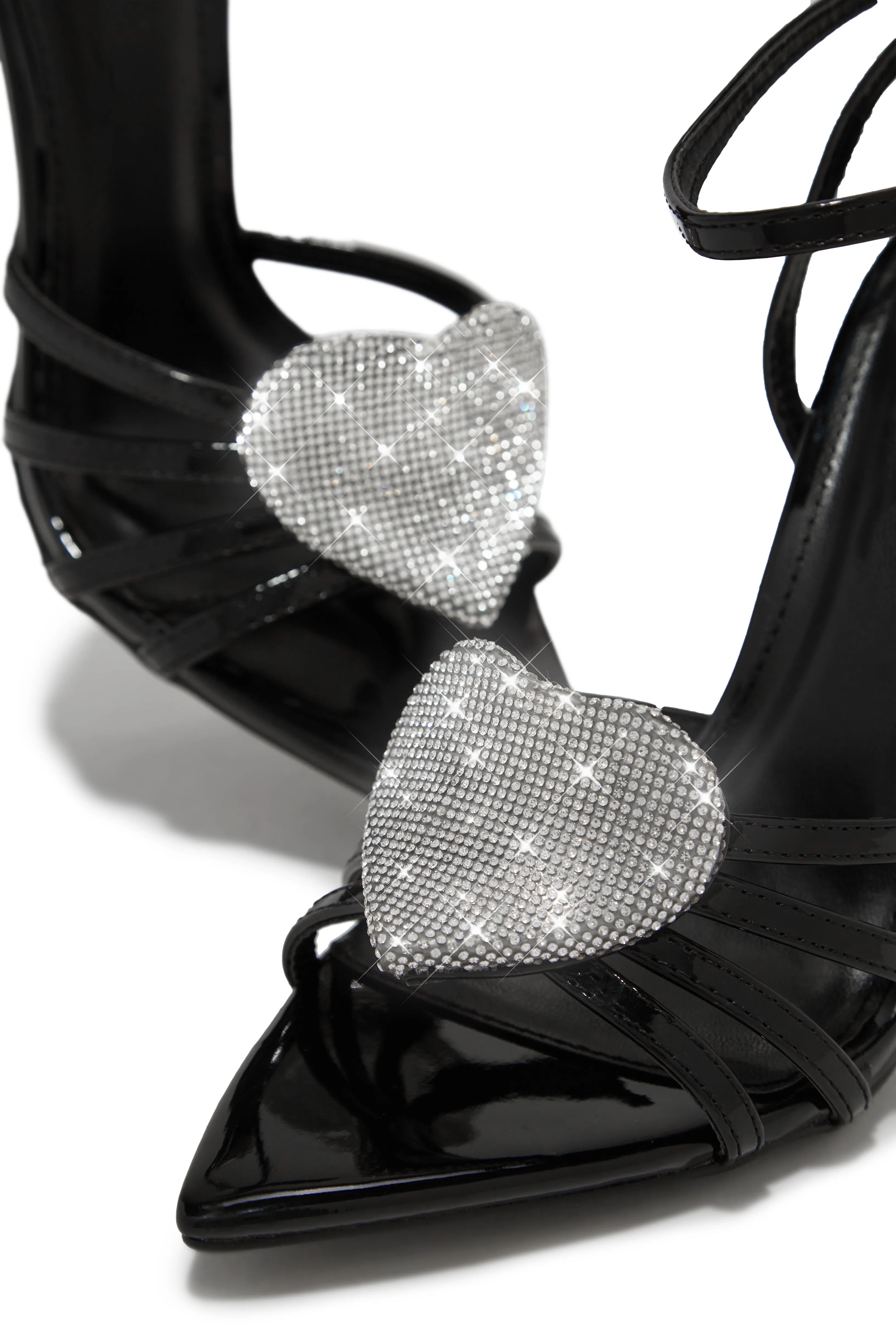 Heartbreaker Heart Embellished High Heels - Black sold by Miss Lola product image thumbnail 4