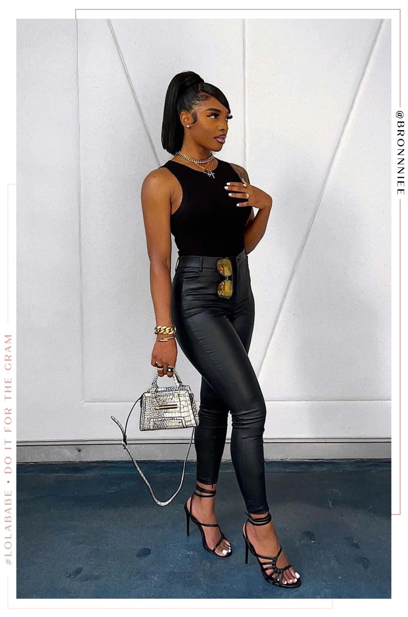 Rosella Strappy High Heels - Black sold by Miss Lola product image thumbnail 3