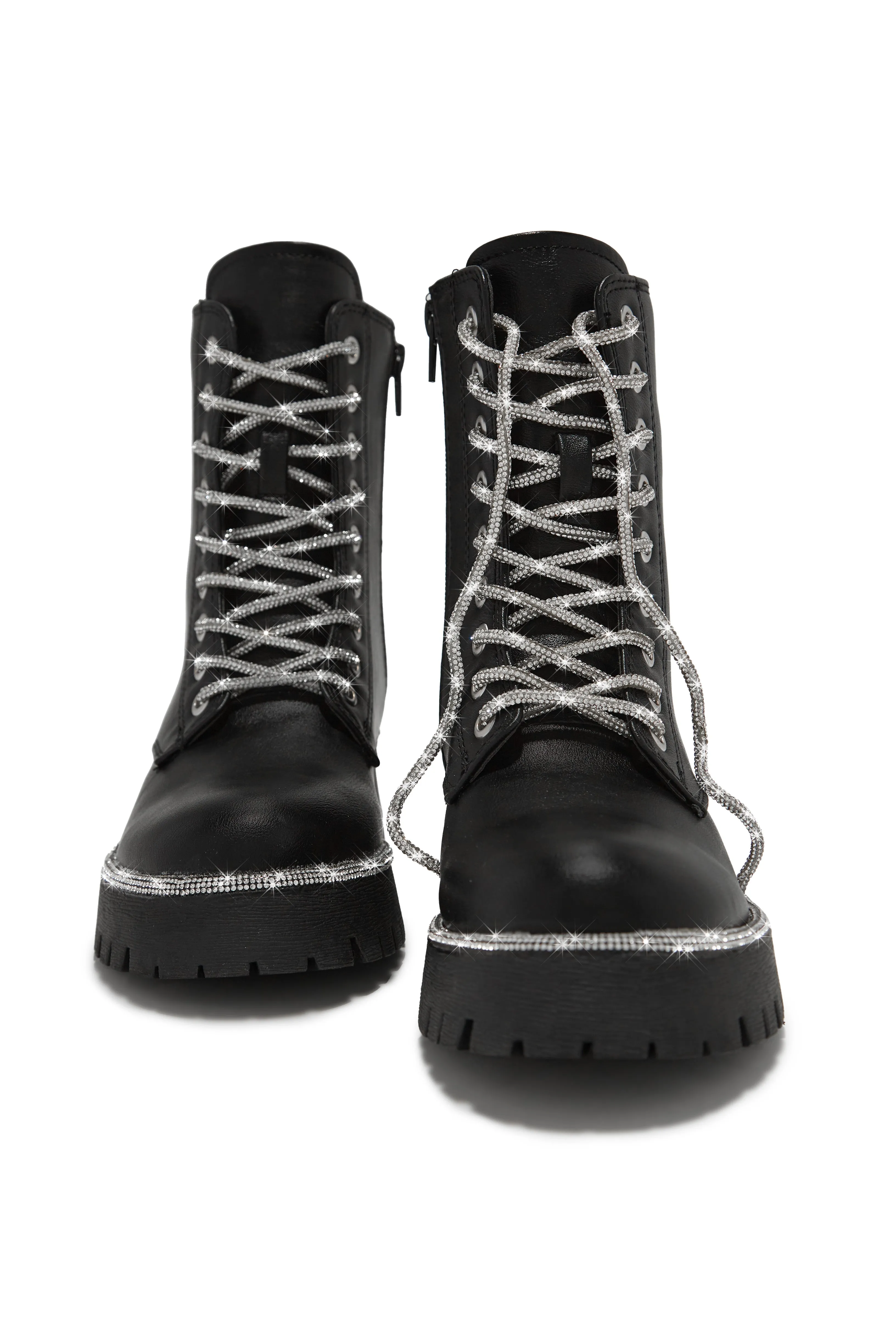 Anesia Embellished Combat Boots - Black sold by Miss Lola product image thumbnail 2