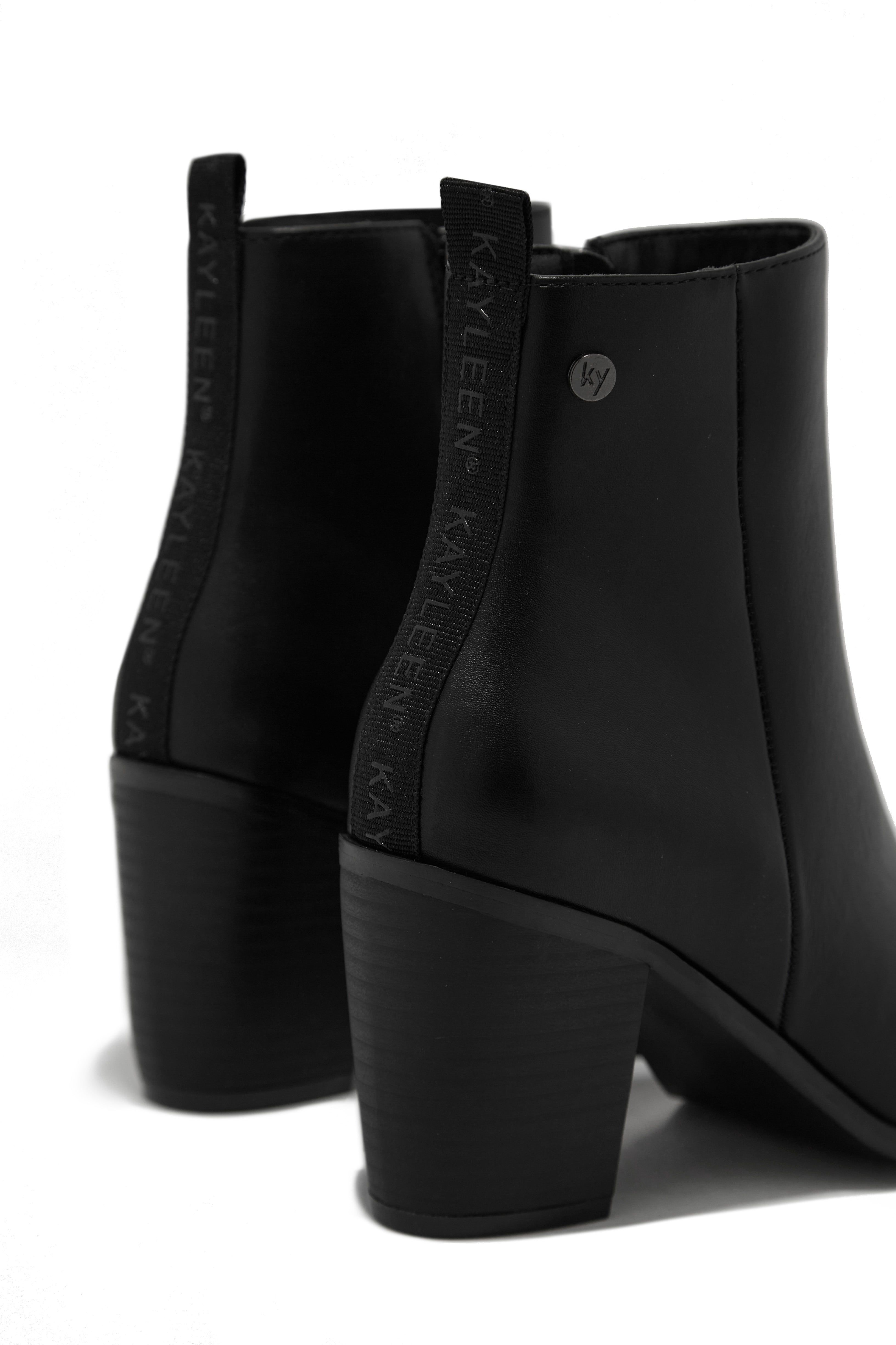 Kayleen Block Heel Ankle Boots - Black sold by Miss Lola product image thumbnail 4