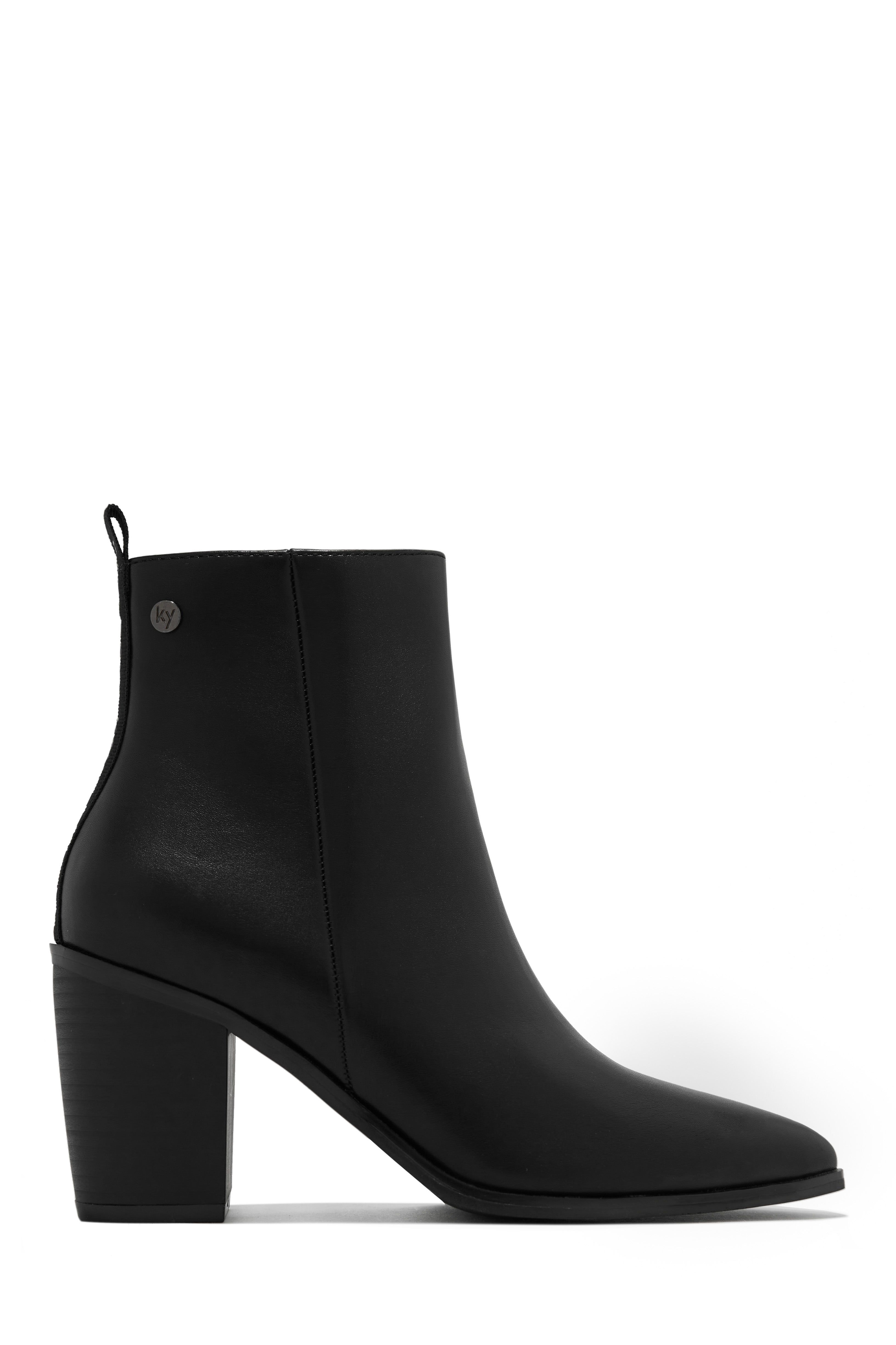 Kayleen Block Heel Ankle Boots - Black sold by Miss Lola product image thumbnail 5