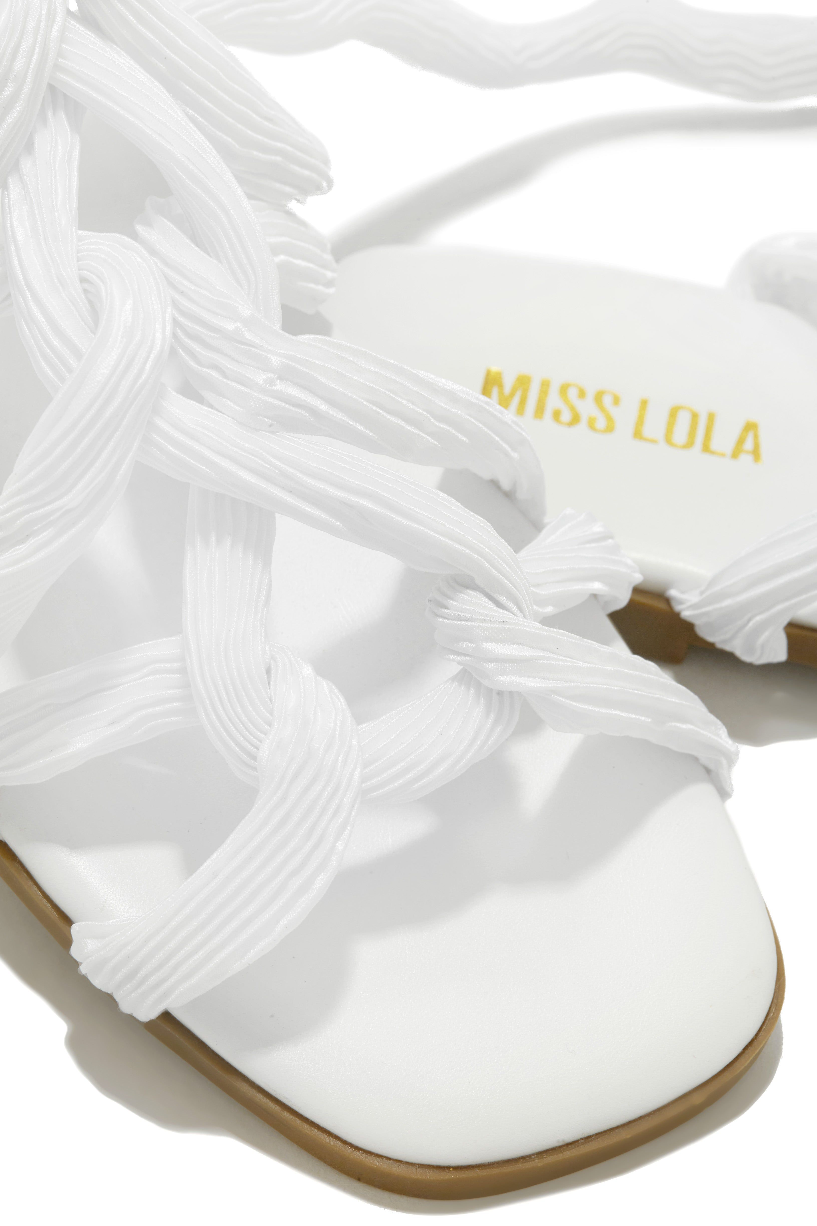 Bora Bora Lace Up Sandals - White sold by Miss Lola product image thumbnail 4