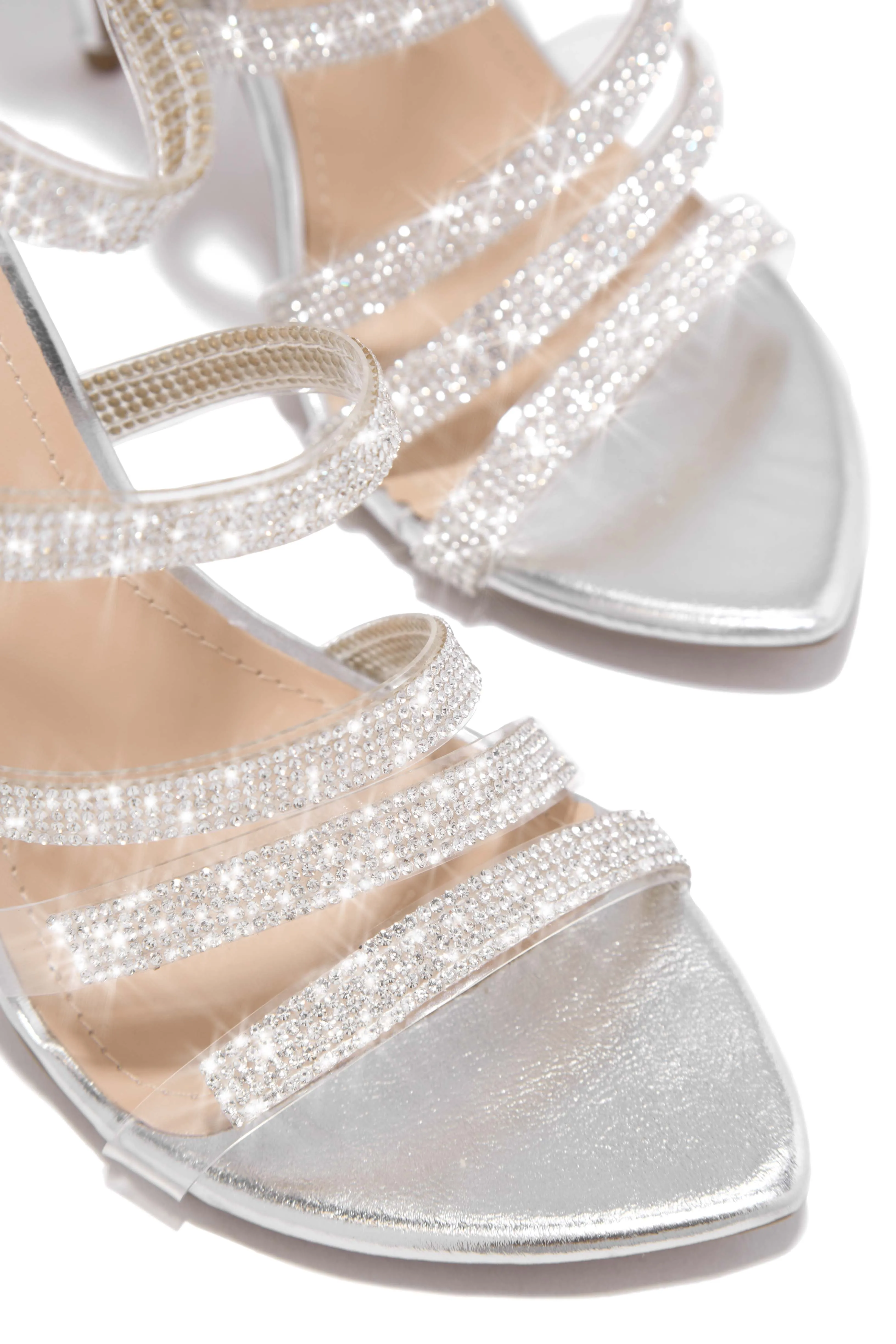 Private Parties Embellished High Heels - Silver sold by Miss Lola product image thumbnail 3