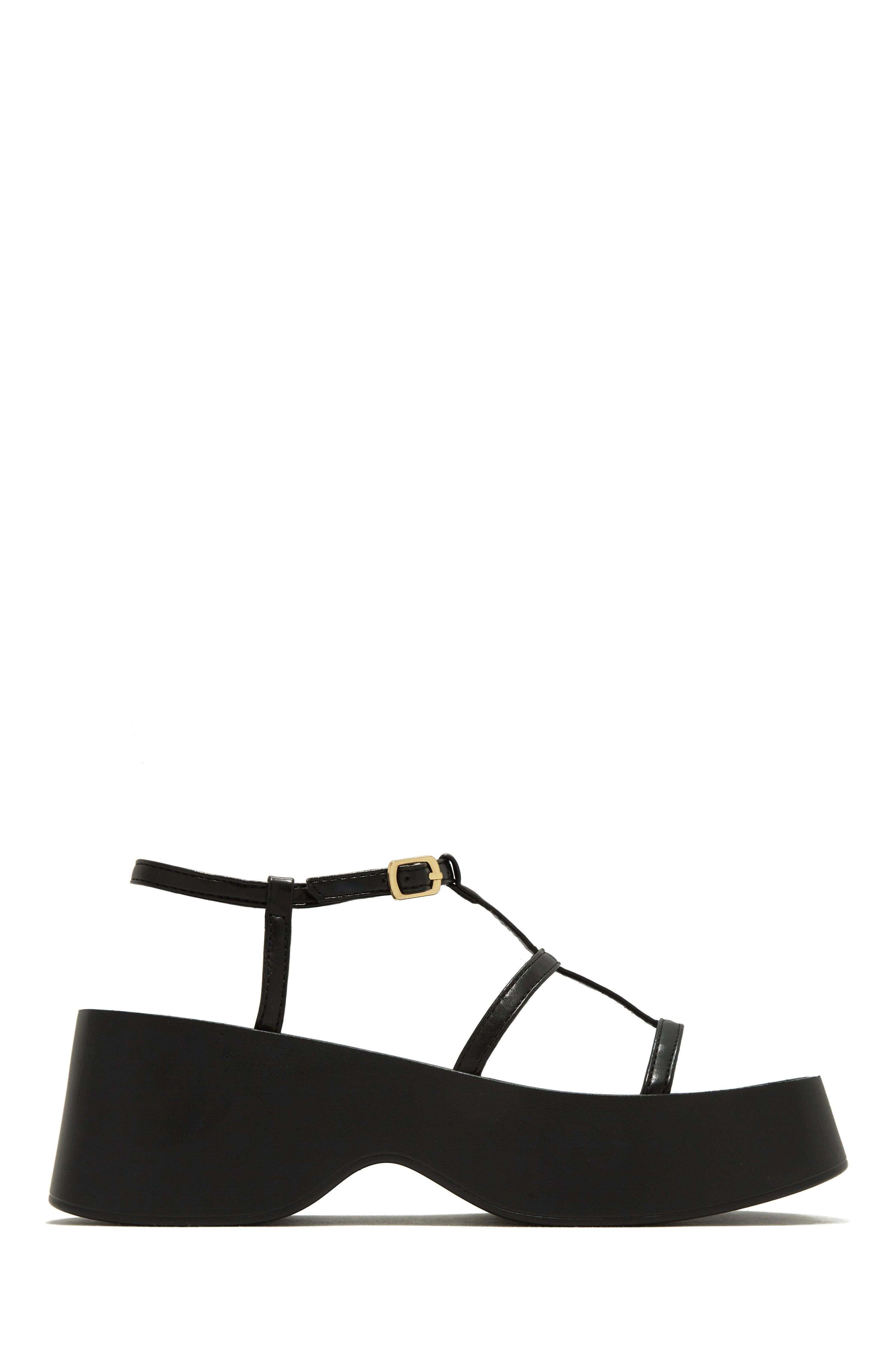 Beach Trip Flat Platform Sandals - Black sold by Miss Lola product image thumbnail 3