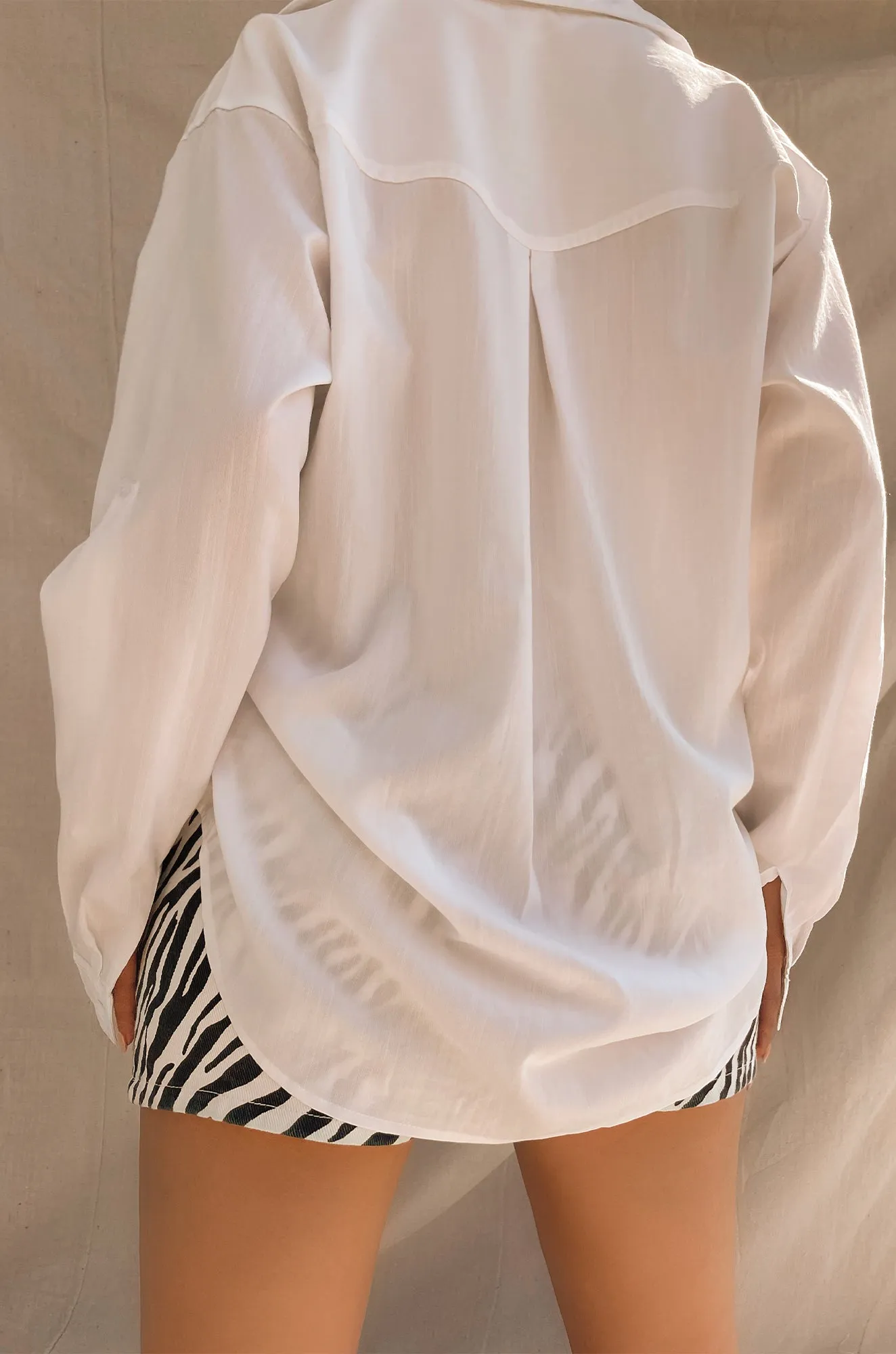 Chic Weekend Long Sleeve Button Top - White sold by Miss Lola product image thumbnail 2