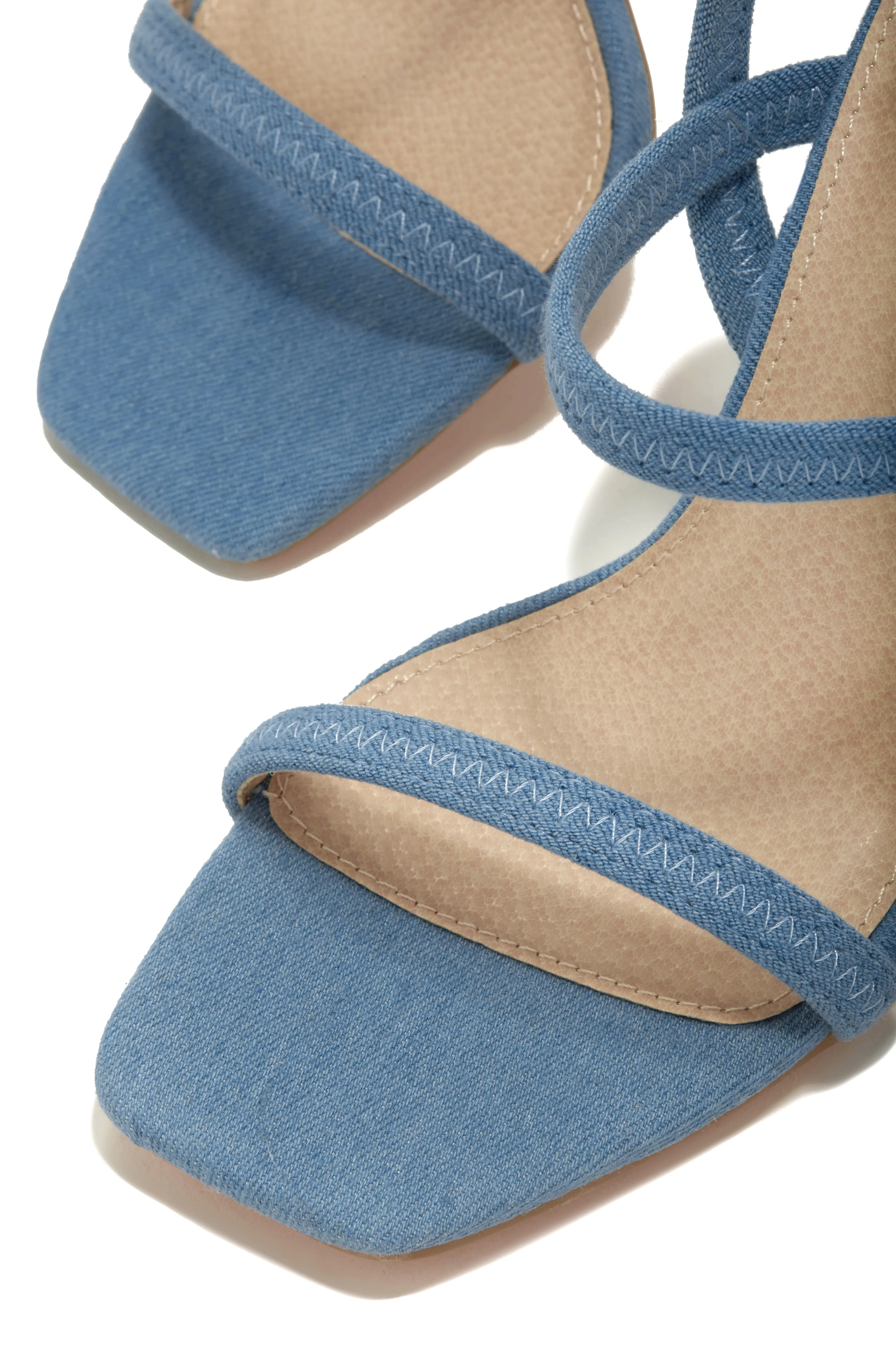 Emerie Slingback Block High Heels - Denim sold by Miss Lola product image thumbnail 2