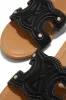 Paris Trips Slip On Sandals - Black sold by Miss Lola