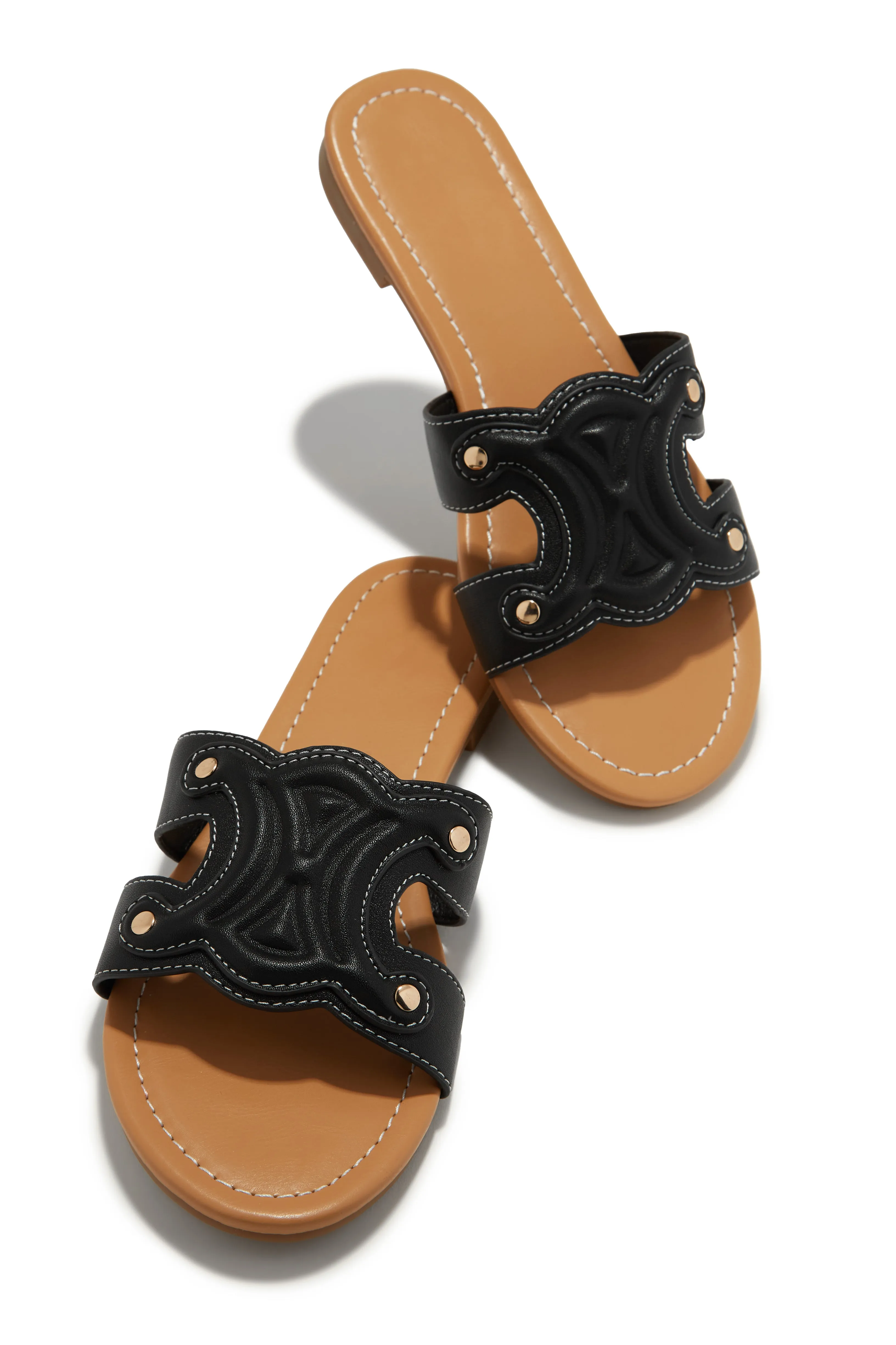 Paris Trips Slip On Sandals - Black sold by Miss Lola product image thumbnail 5