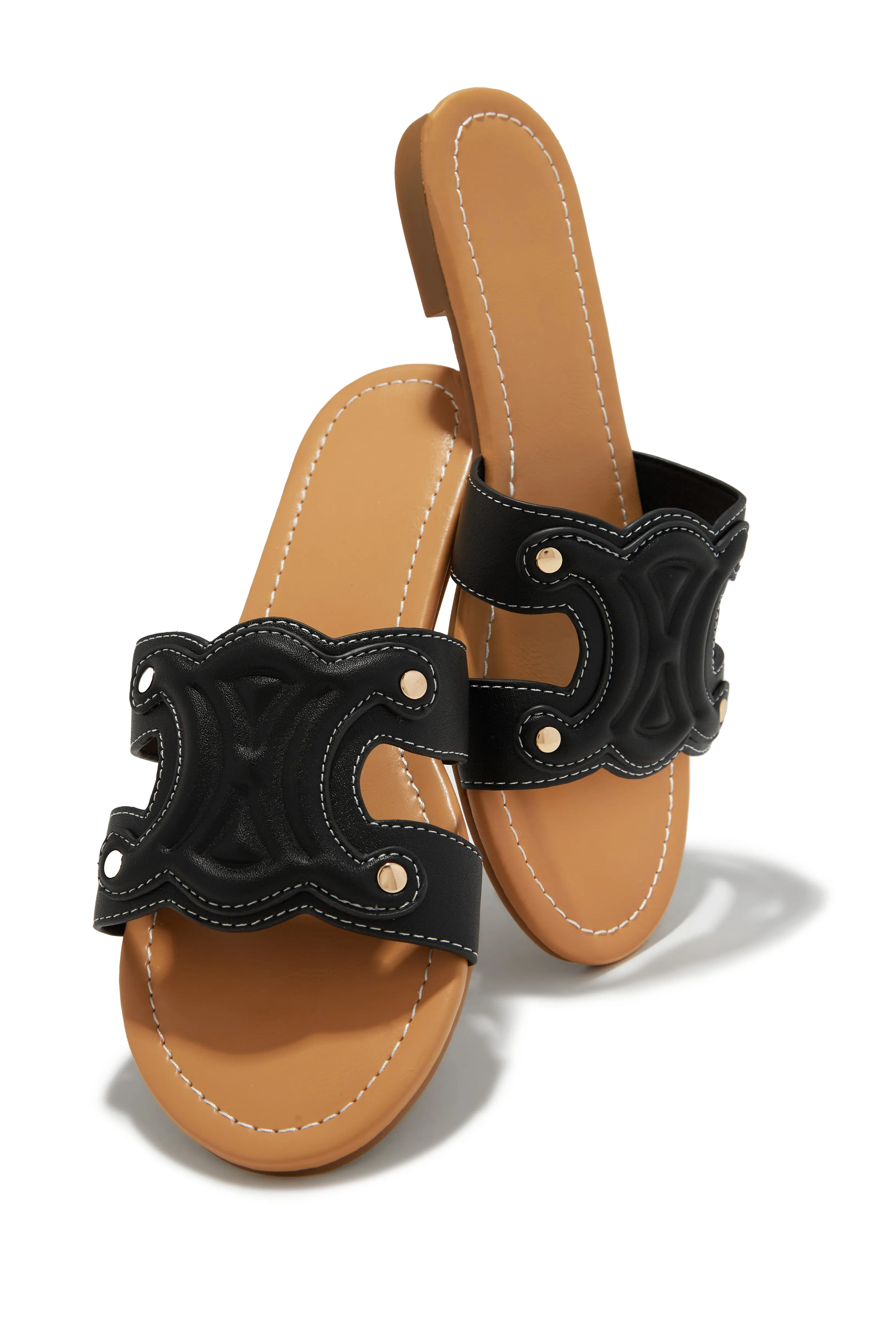 Paris Trips Slip On Sandals - Black sold by Miss Lola product image thumbnail 2