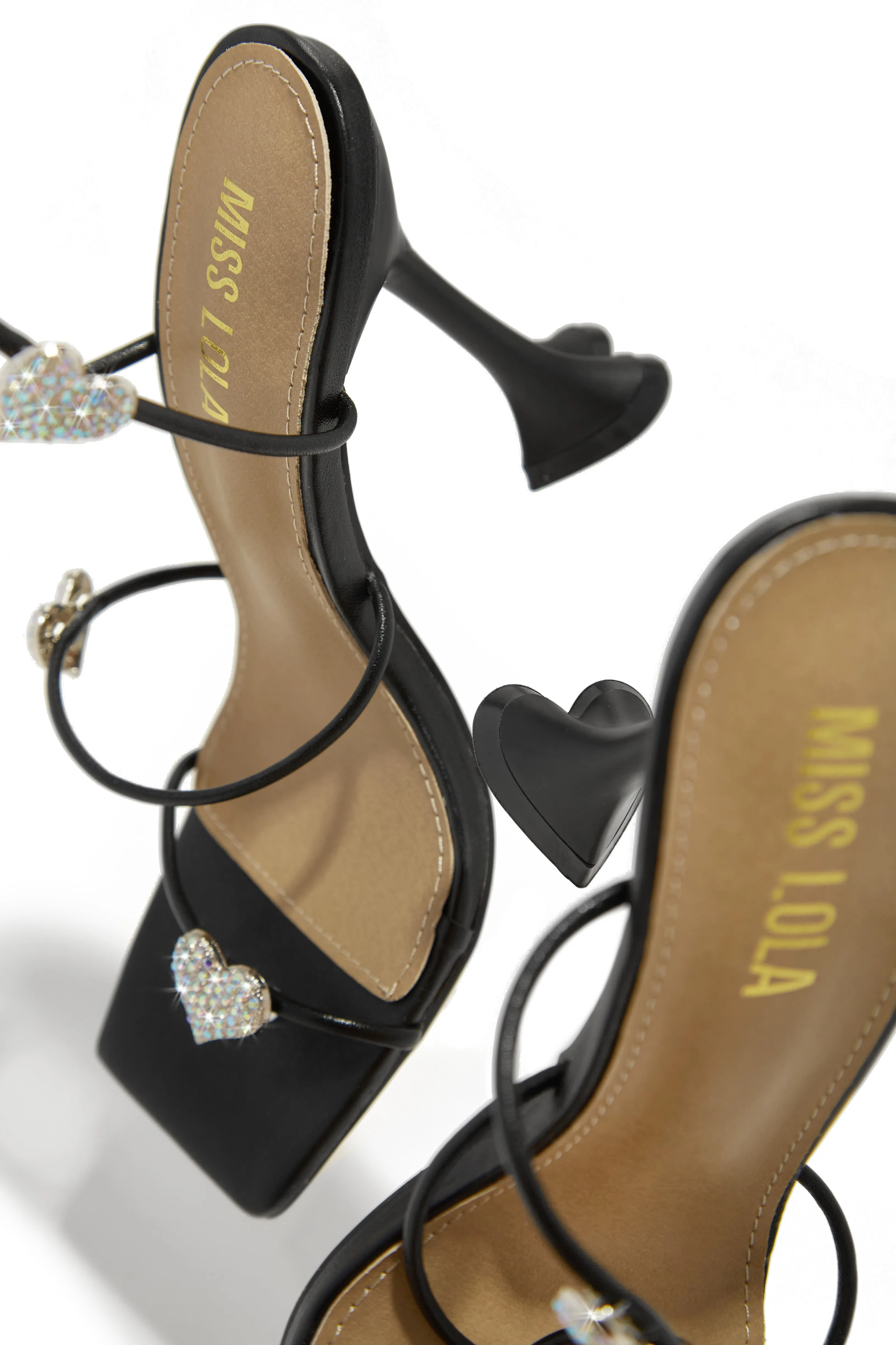 About Love Embellished Lace Up High Heels - Black sold by Miss Lola product image thumbnail 4