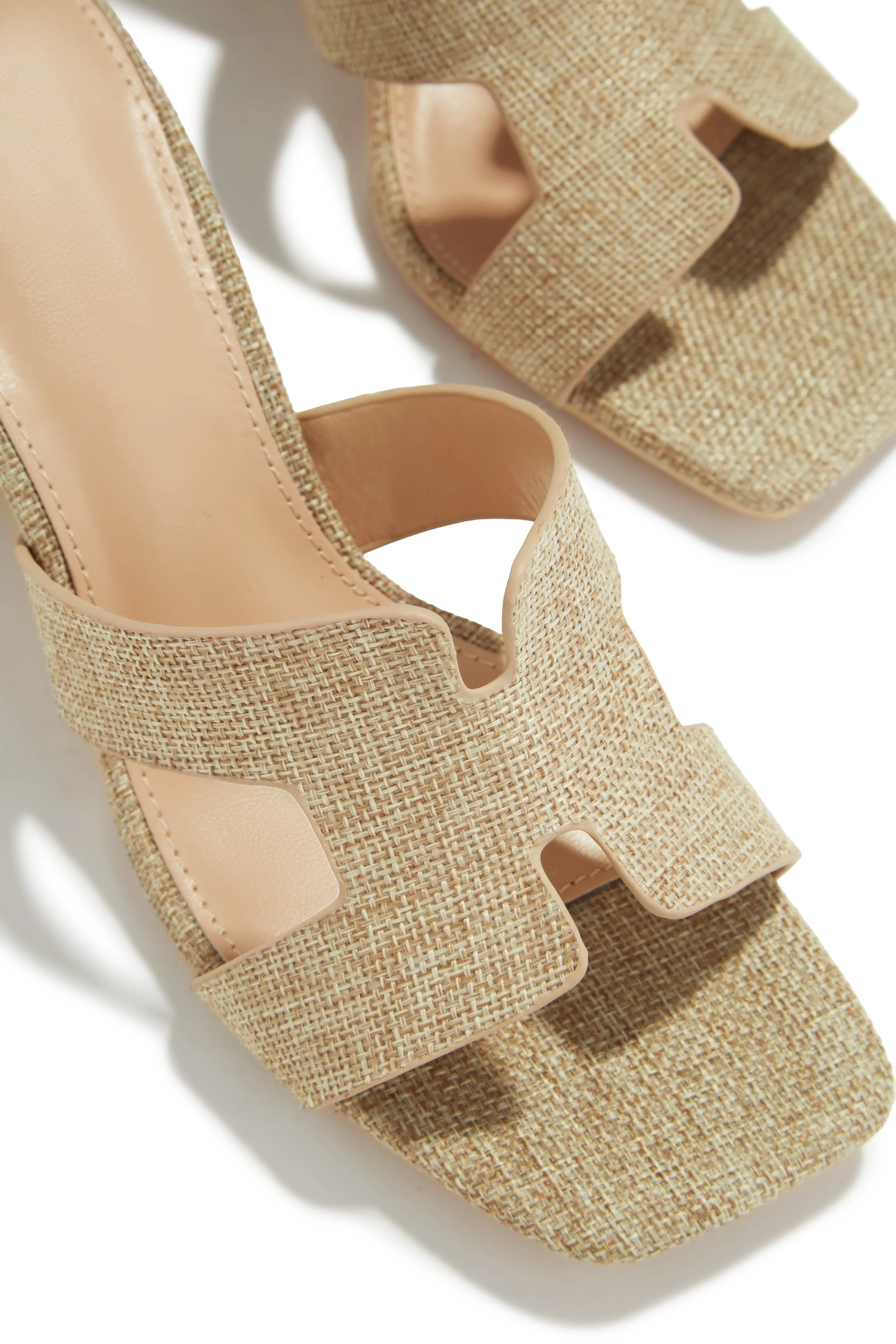 Carina Block Heel Mules - Natural sold by Miss Lola product image thumbnail 3
