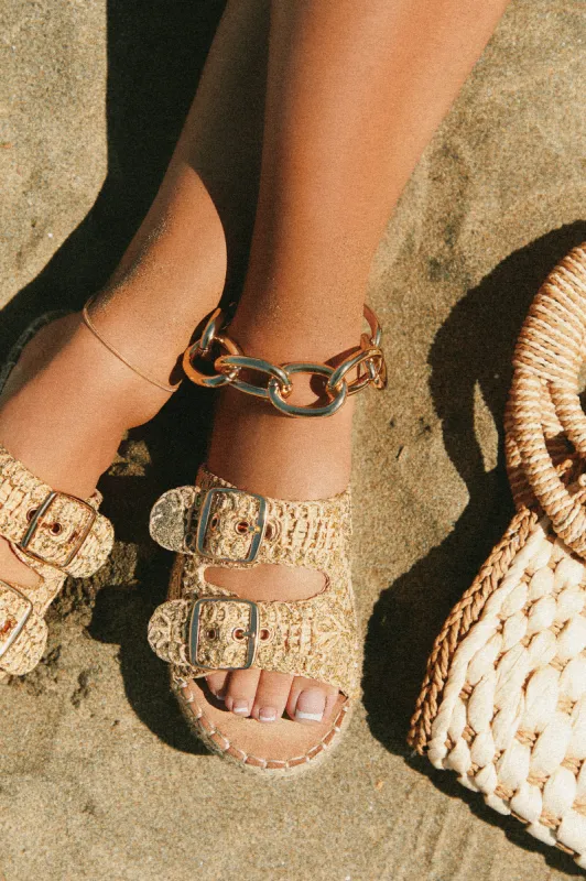 Summer In Capri Slip On Espadrille Sandals - Natural sold by Miss Lola