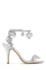 Forever and Ever Heart Single Sole Heels - Silver sold by Miss Lola