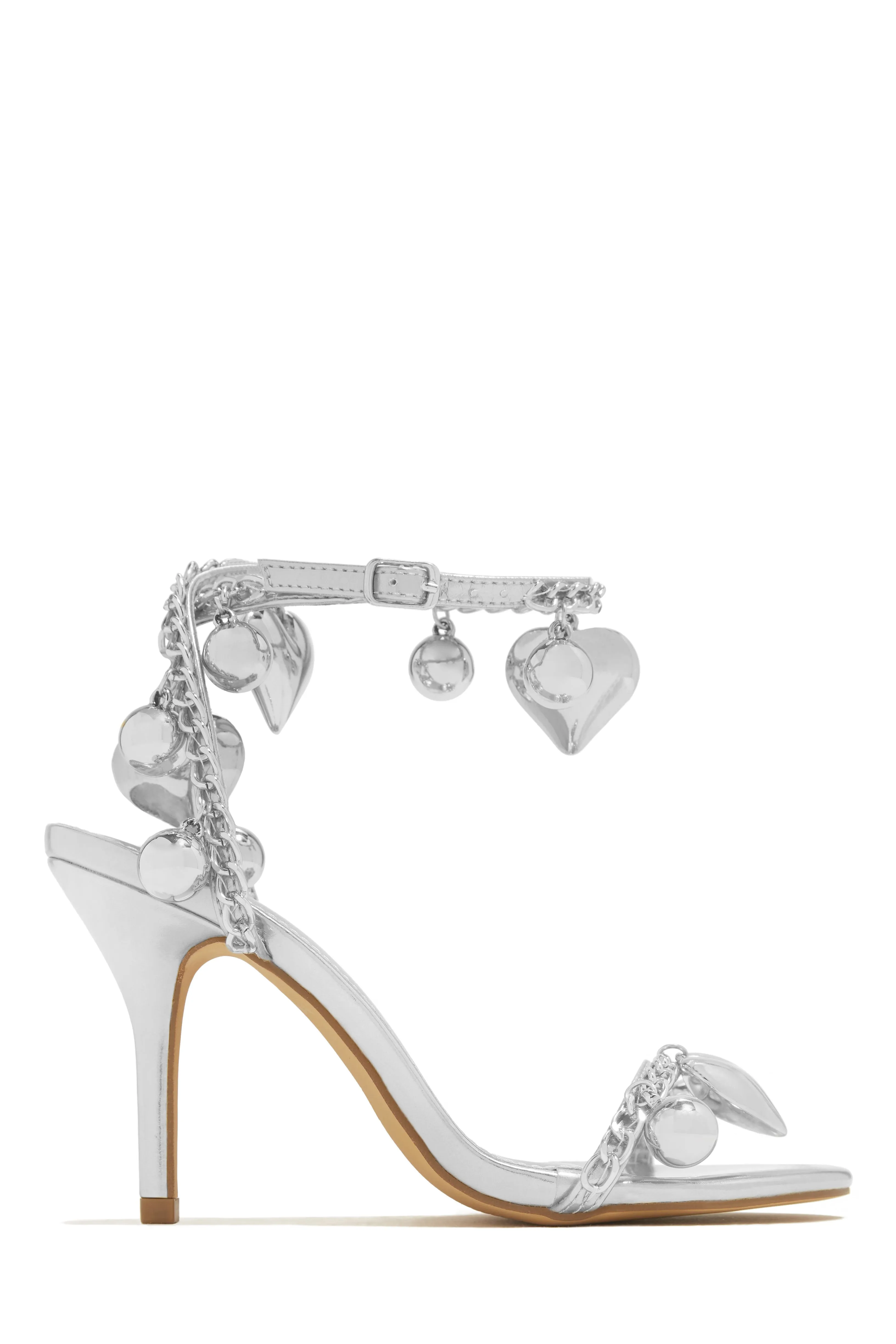 Forever and Ever Heart Single Sole Heels - Silver sold by Miss Lola product image thumbnail 2
