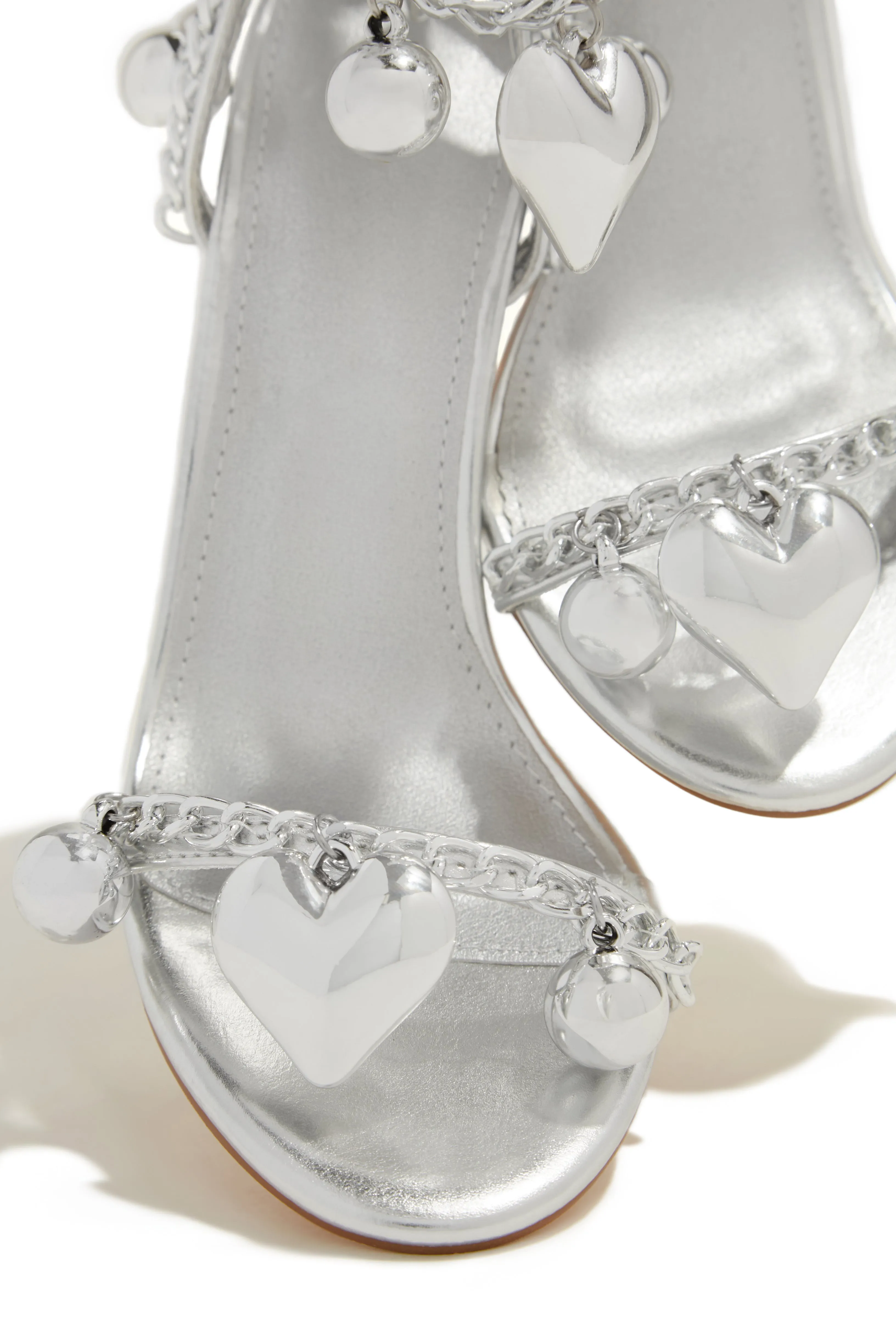 Forever and Ever Heart Single Sole Heels - Silver sold by Miss Lola product image thumbnail 3
