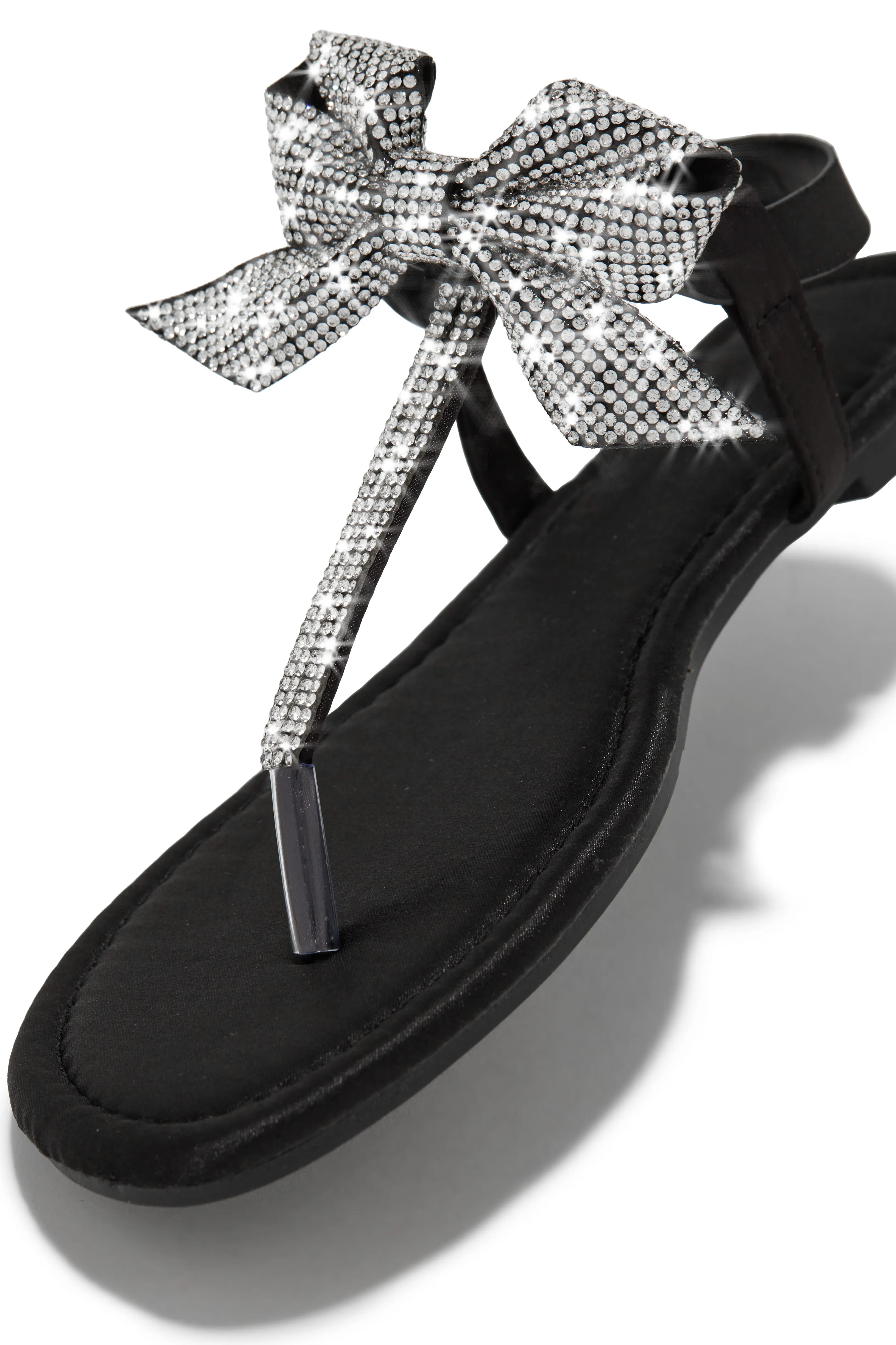 Luxe Sunsets Embellished Thong Strap Sandals - Black sold by Miss Lola product image thumbnail 2