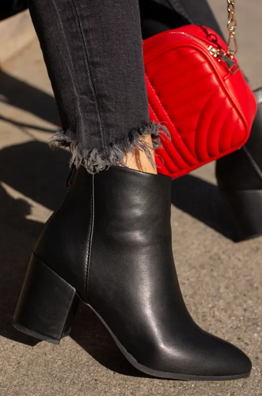 Hayley Block Heel Ankle Boots - Black sold by Miss Lola