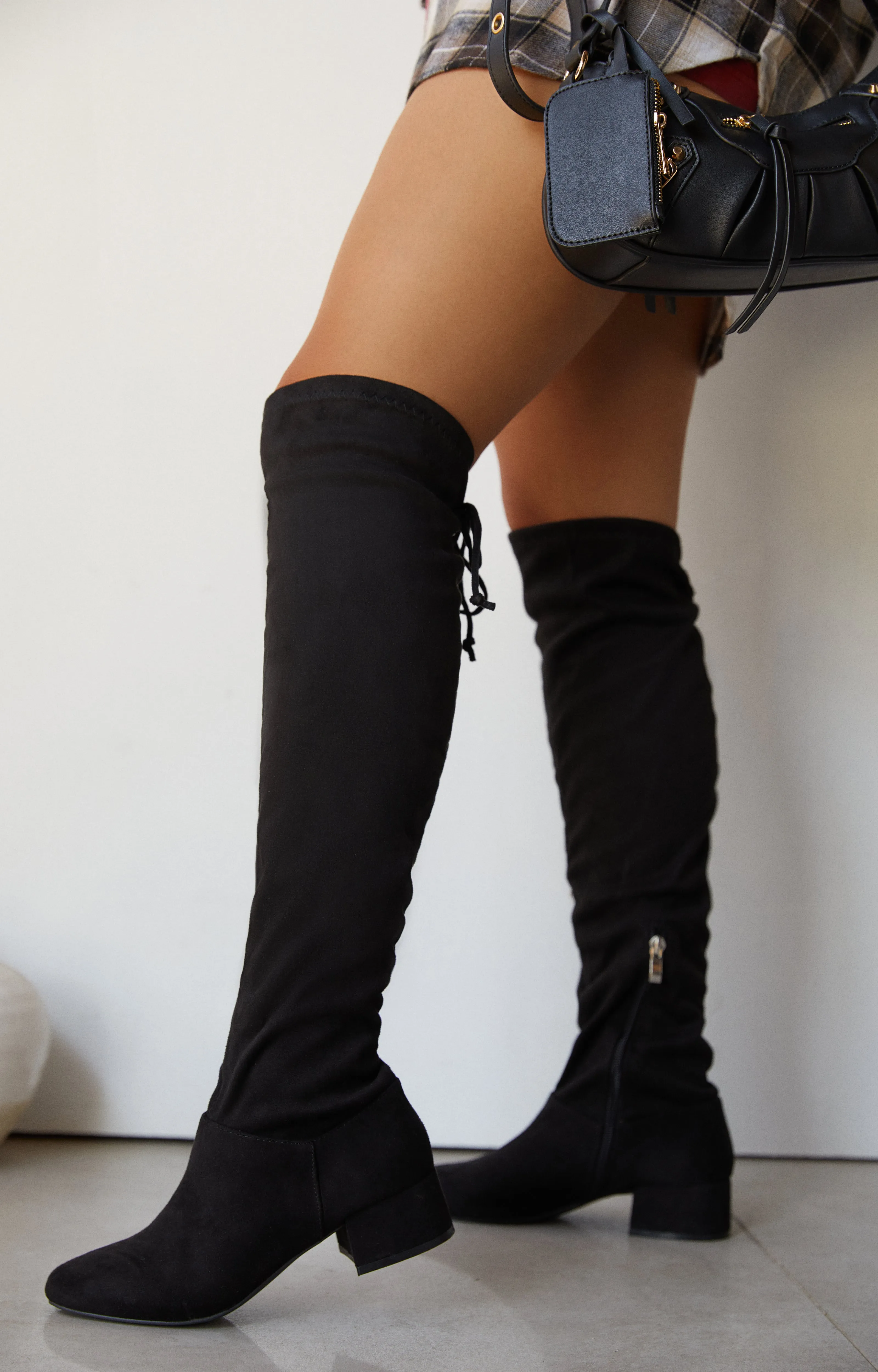Skyscraper Over The Knee Boots - Black sold by Miss Lola