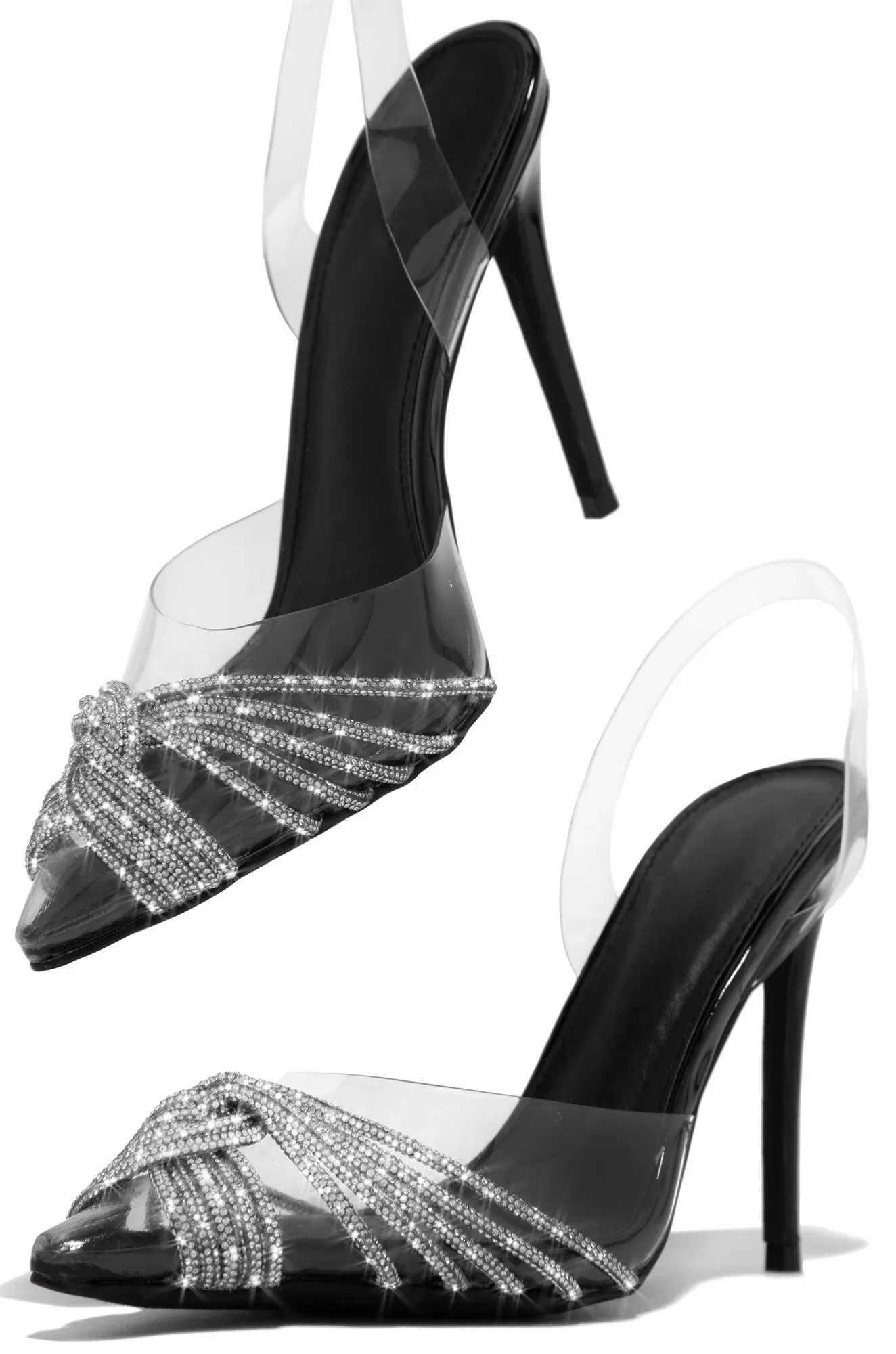 Anya Embellished Pointed Toe Pumps - Black sold by Miss Lola product image thumbnail 4