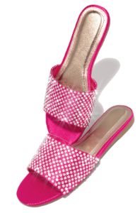 Ula Embellished Slip On Sandals - Pink sold by Miss Lola