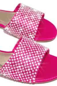 Ula Embellished Slip On Sandals - Pink sold by Miss Lola