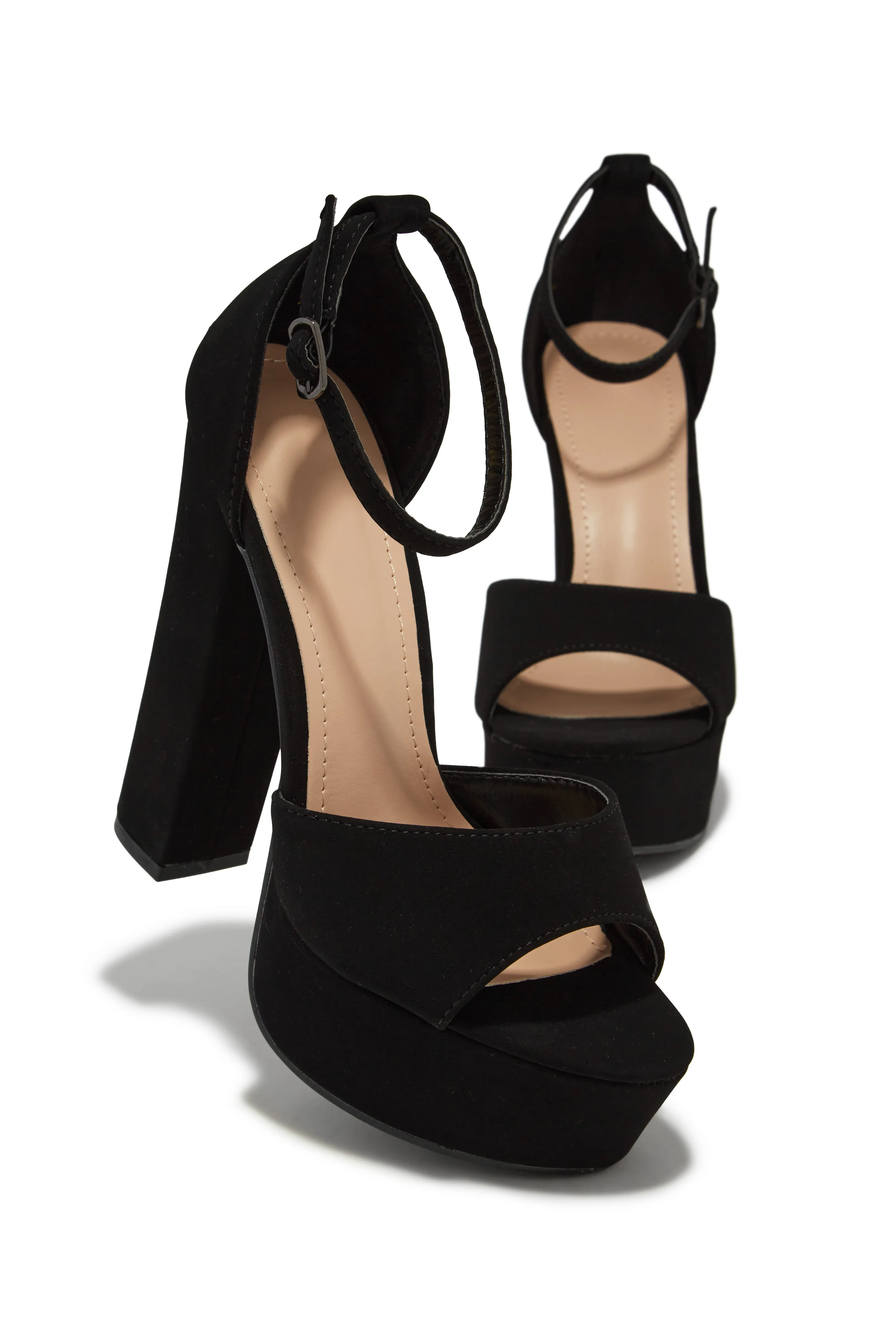 Penelope Platform Block High Heels - Black sold by Miss Lola product image thumbnail 3