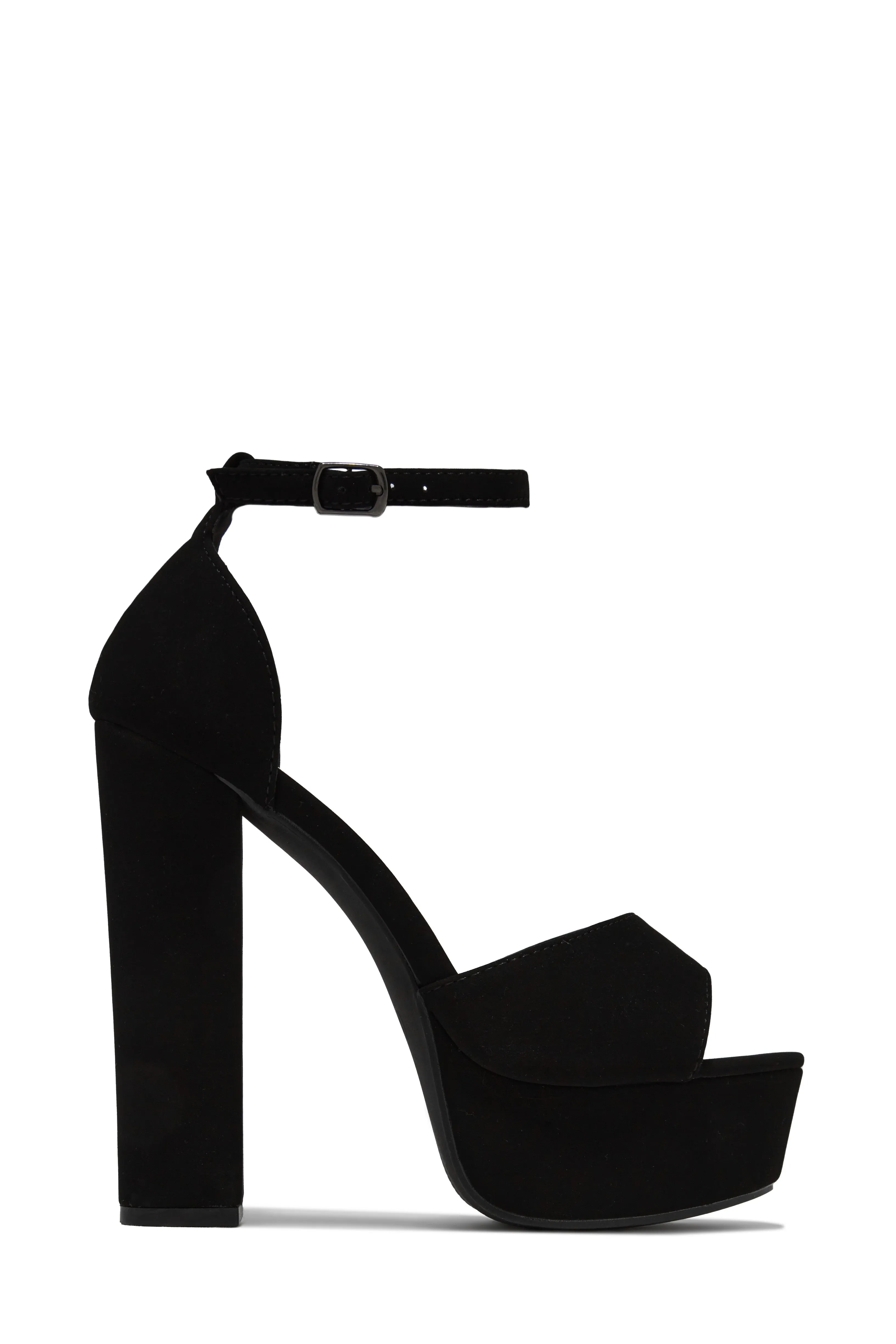 Penelope Platform Block High Heels - Black sold by Miss Lola product image thumbnail 2