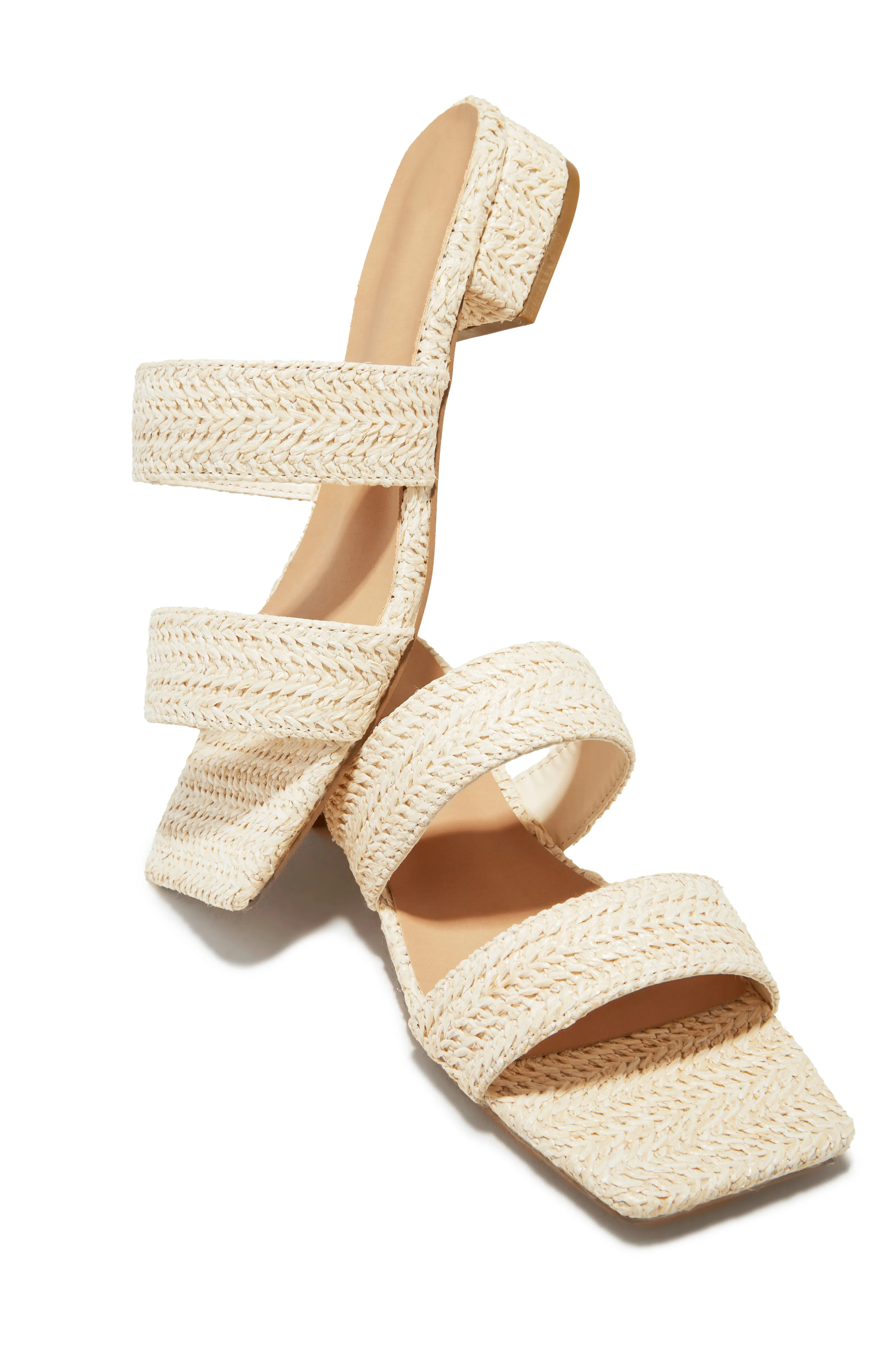 Mirabella Slip On Mini Heel Sandals - Natural sold by Miss Lola product image thumbnail 2