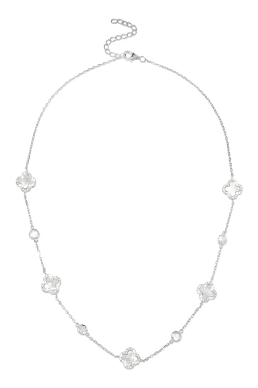 Golden Paradise Sterling Silver Clover Necklace - Silver sold by Miss Lola