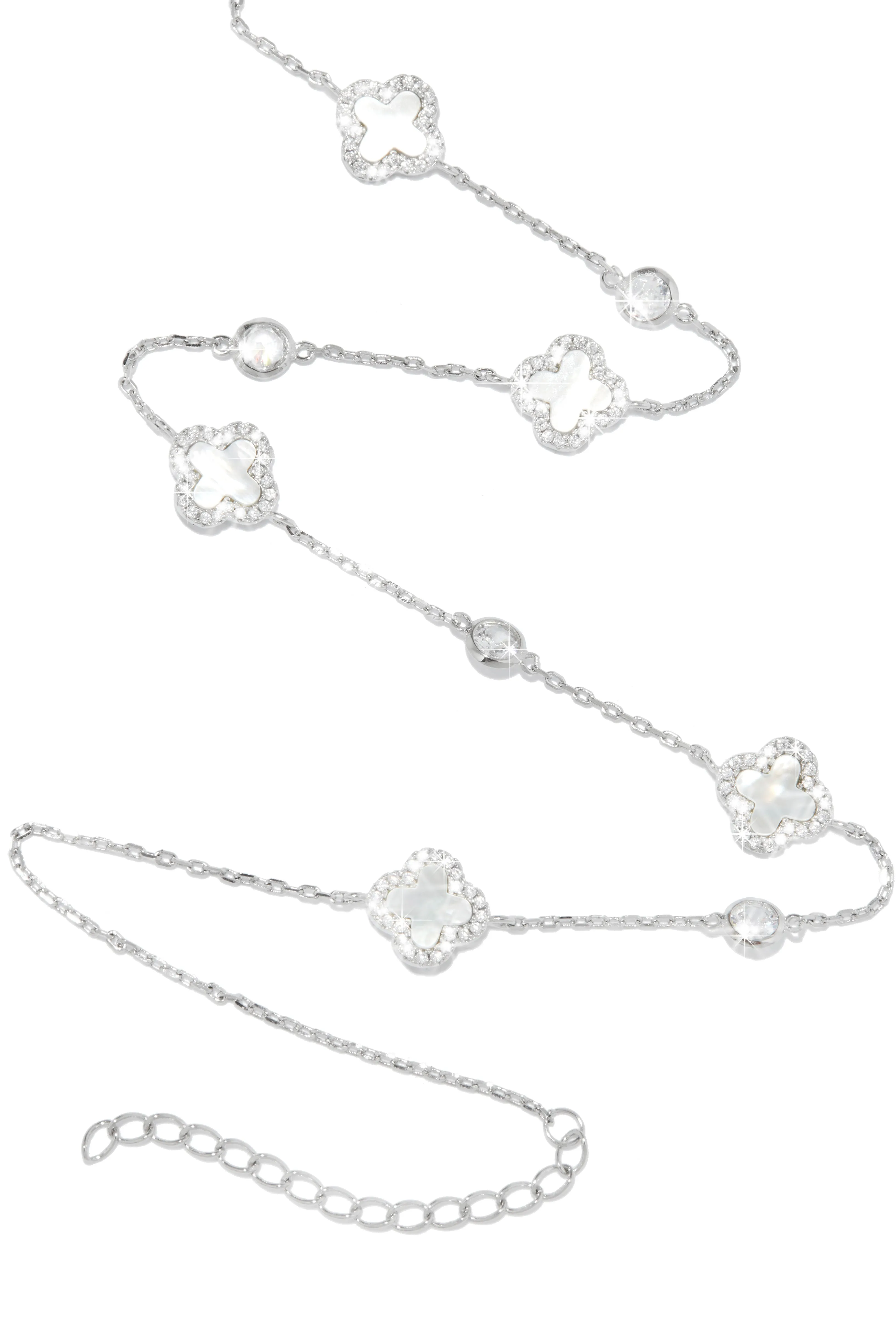 Golden Paradise Sterling Silver Clover Necklace - Silver sold by Miss Lola product image thumbnail 2