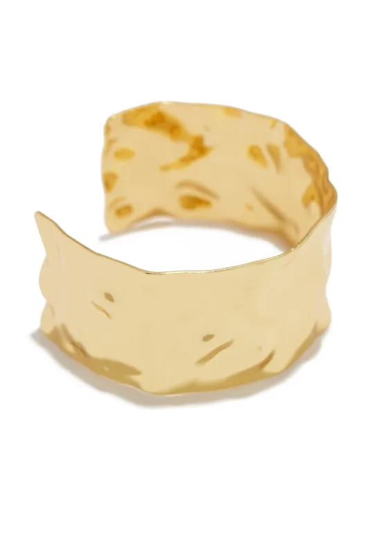 Leyla Textured Bangle - Gold sold by Miss Lola