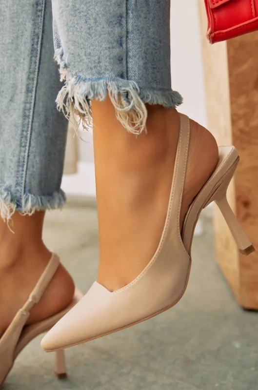 Caria Slingback Pumps - Nude sold by Miss Lola