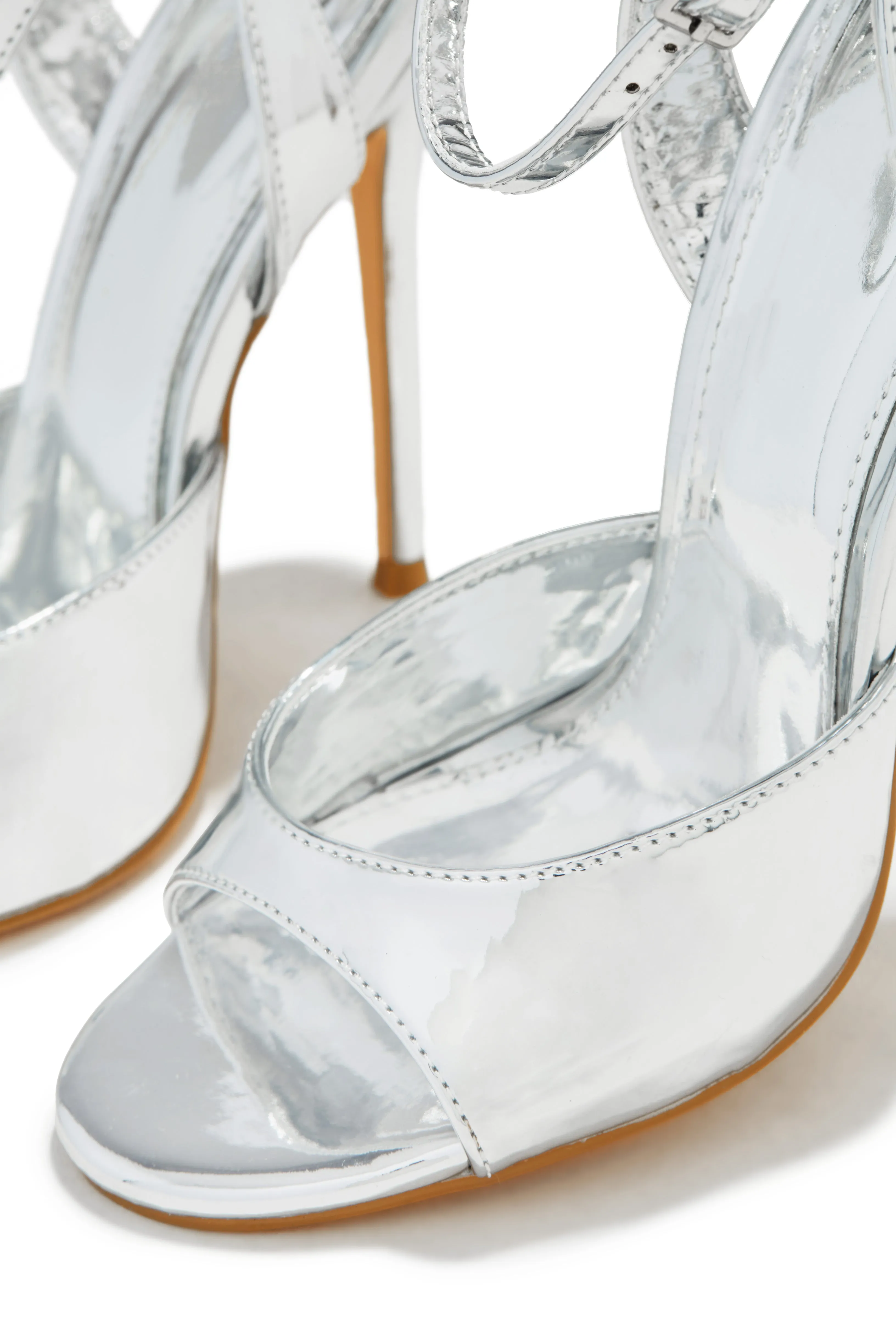 Vixen Mary Jane Strap High Heels - Silver sold by Miss Lola product image thumbnail 4