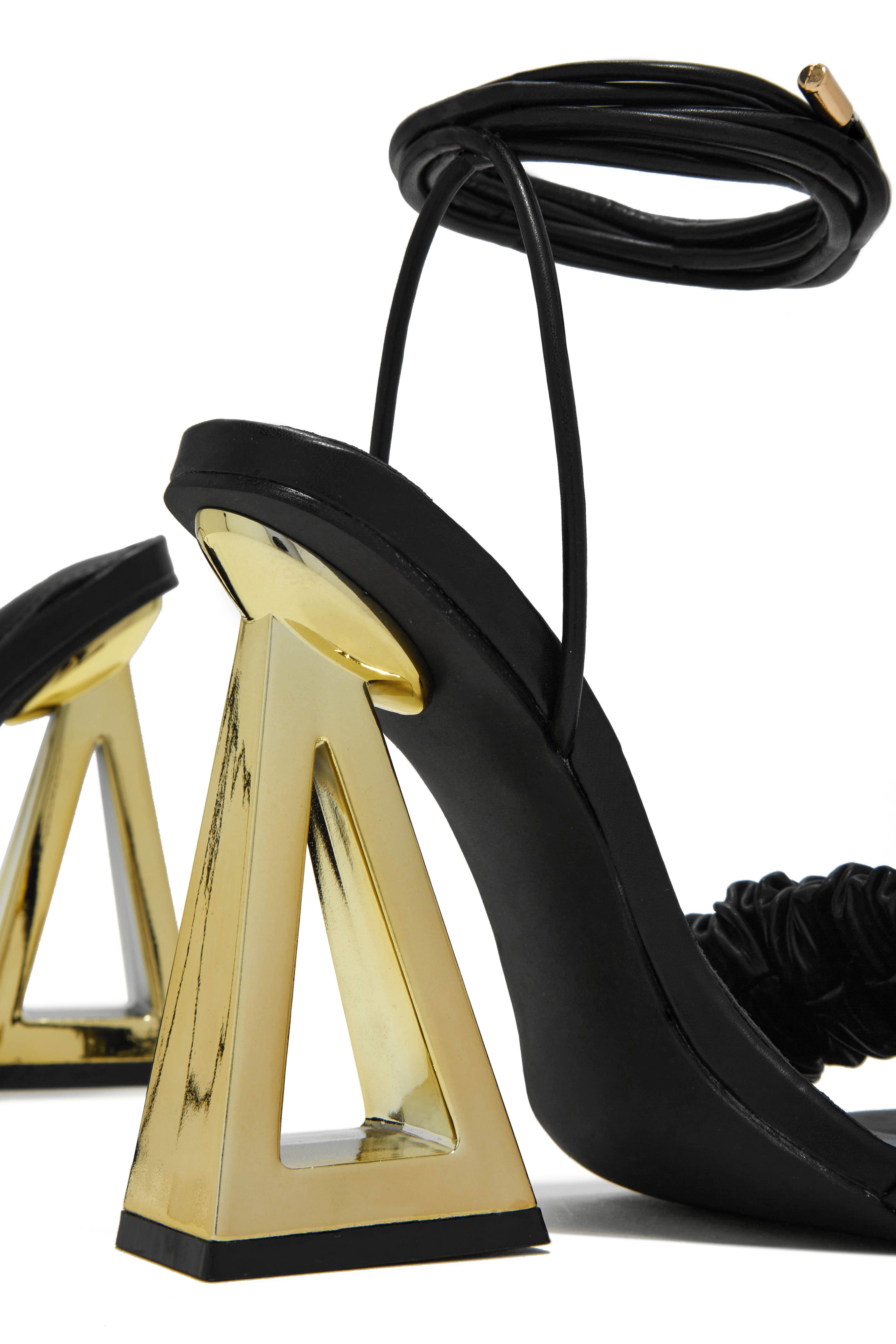 Zayla Lace Up High Heels - Black sold by Miss Lola product image thumbnail 3