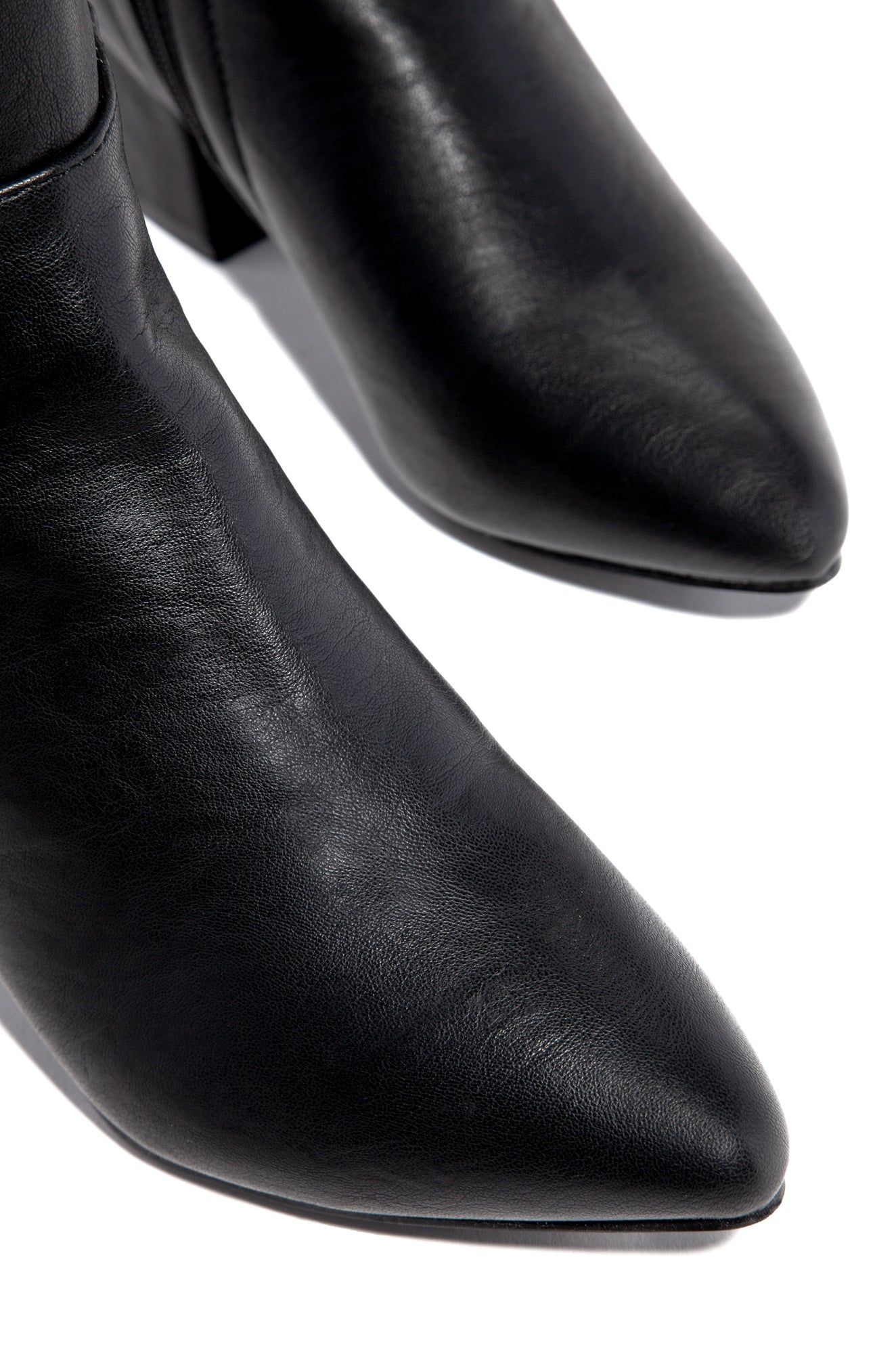 New Moon Over The Knee Block Heel Boots - Black PU sold by Miss Lola product image thumbnail 3