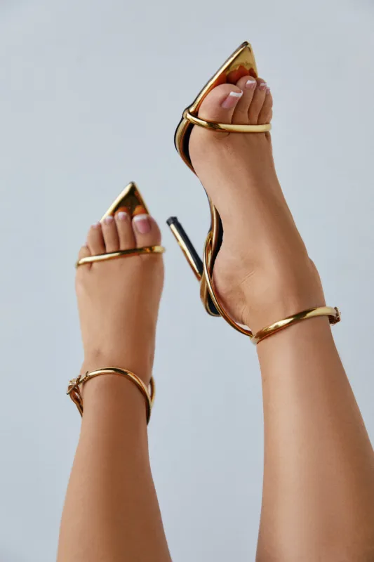 Anezia Single Sole High Heels - Gold sold by Miss Lola