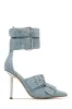 Kora Ankle Strap Pumps - Denim sold by Miss Lola