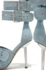 Kora Ankle Strap Pumps - Denim sold by Miss Lola