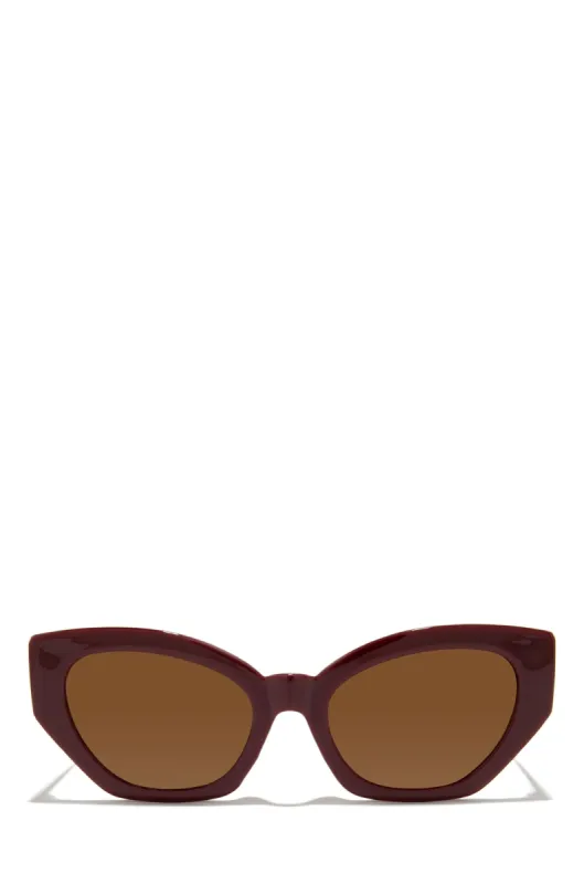 Riah Cat Eye Sunglasses - Wine sold by Miss Lola