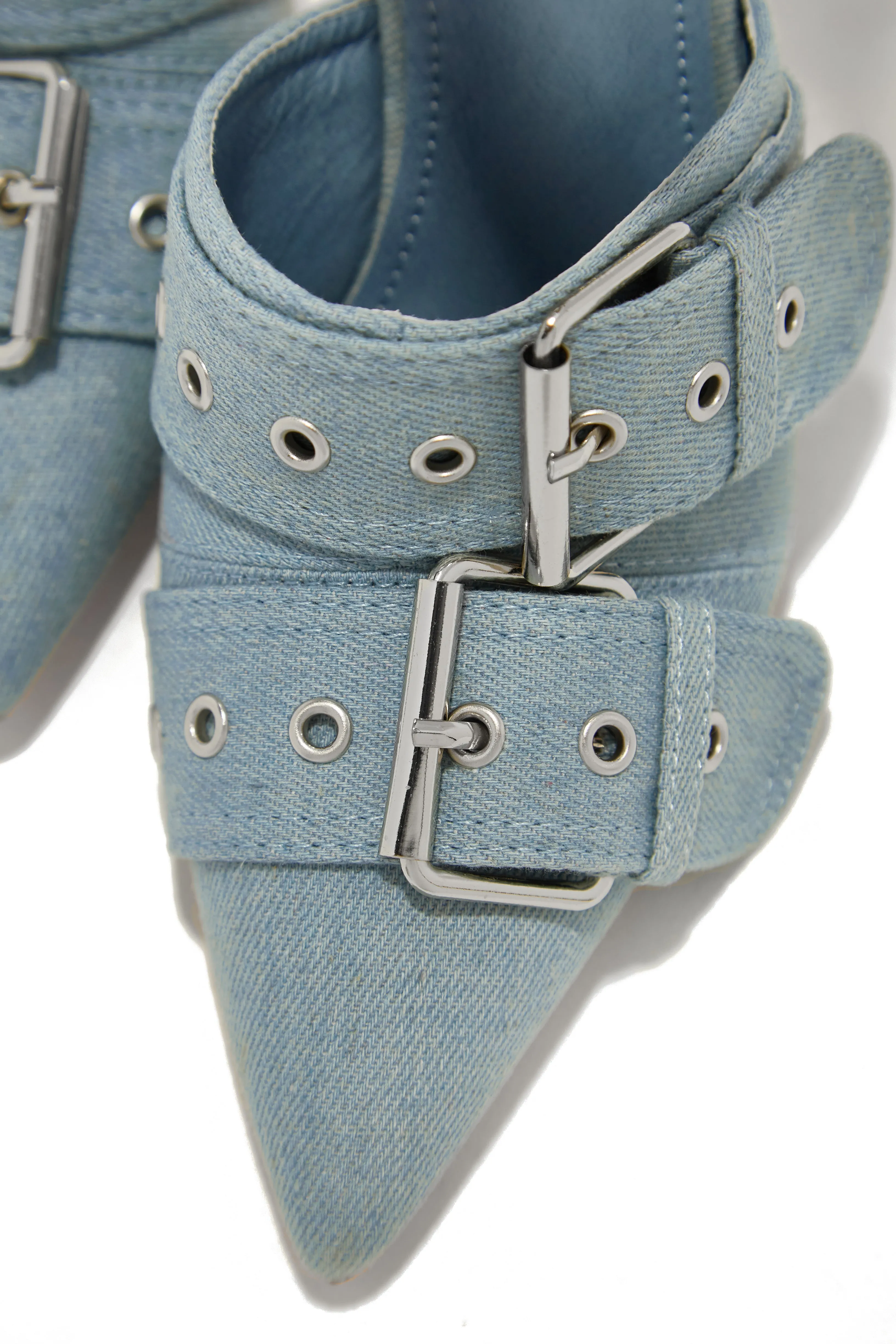 Kora Ankle Strap Pumps - Denim sold by Miss Lola product image thumbnail 3